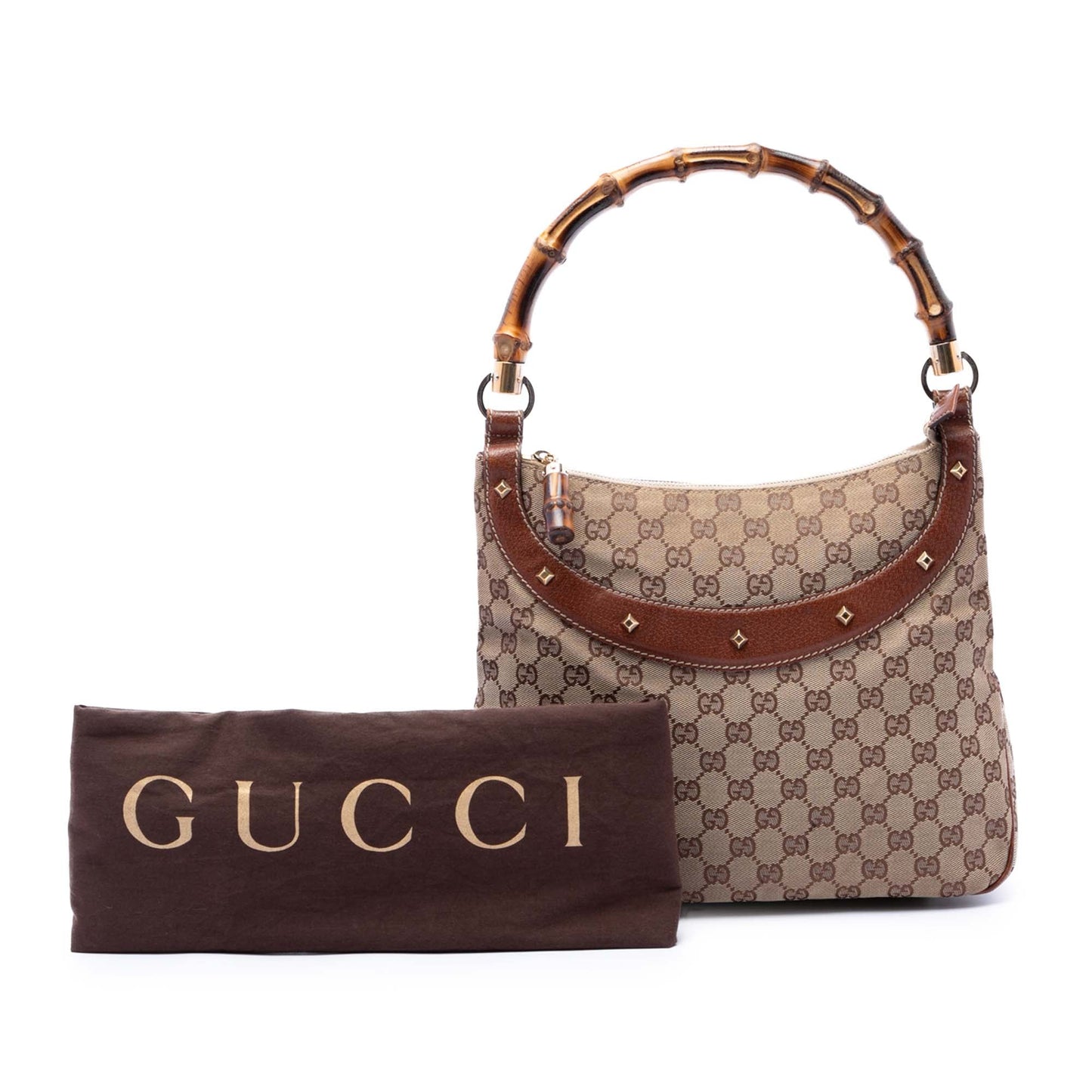 Gucci GG Canvas Bamboo Anita Handbag