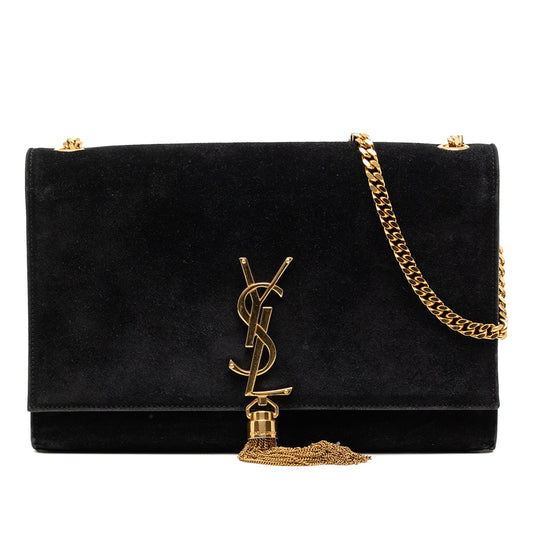 Saint Laurent Medium Suede Monogram Kate Tassel Crossbody