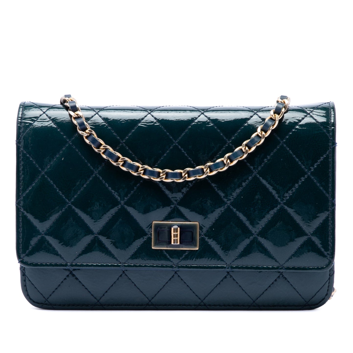 Chanel Quilted Patent Reissue 2.55 Wallet On Chain