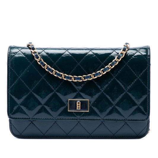 Chanel Quilted Patent Reissue 2.55 Wallet On Chain