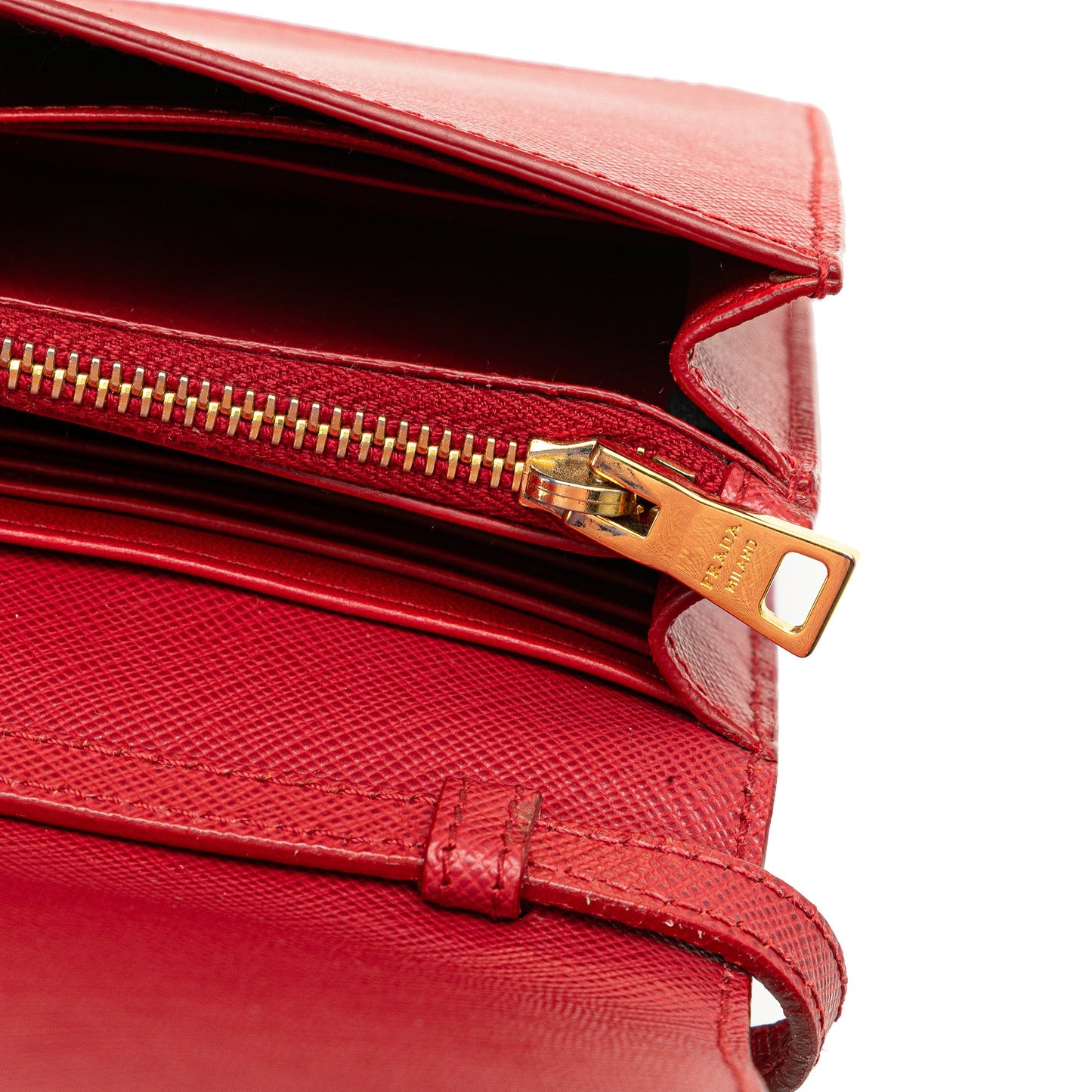 Prada Saffiano Lux Bow Wallet On Strap