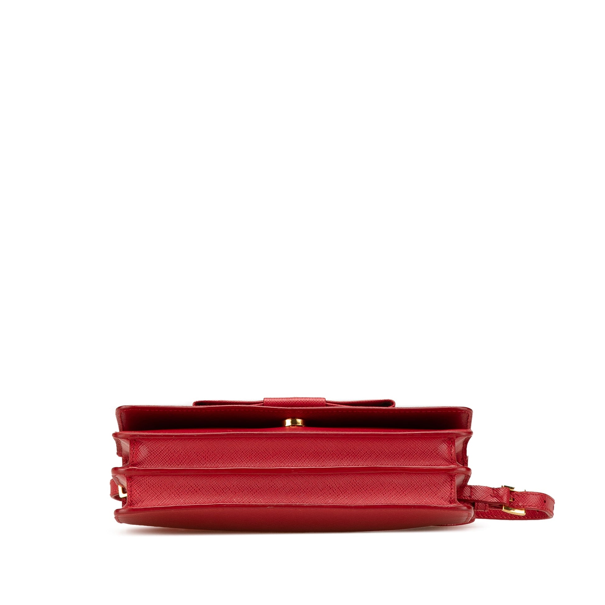 Prada Saffiano Lux Bow Wallet On Strap