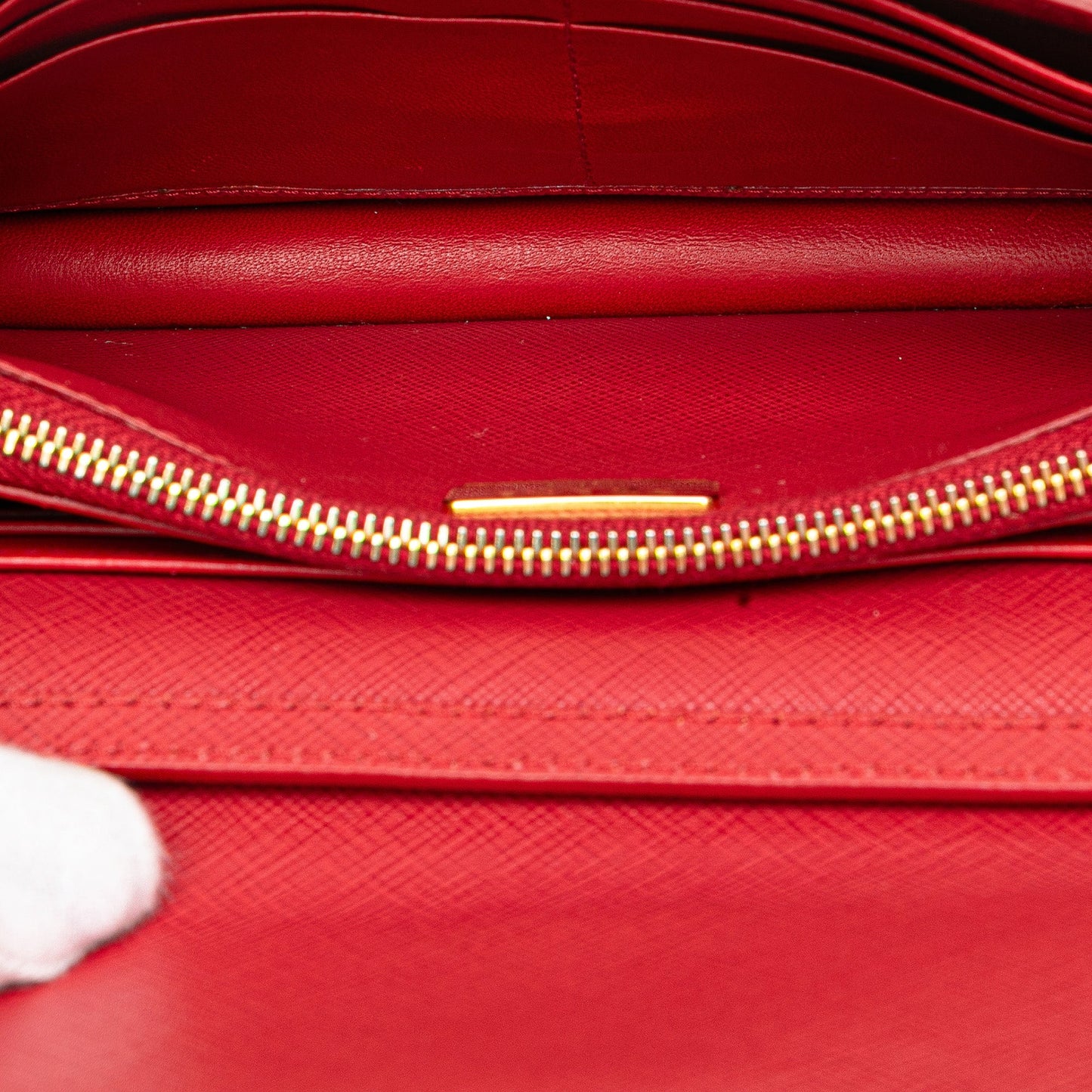 Prada Saffiano Lux Bow Wallet On Strap