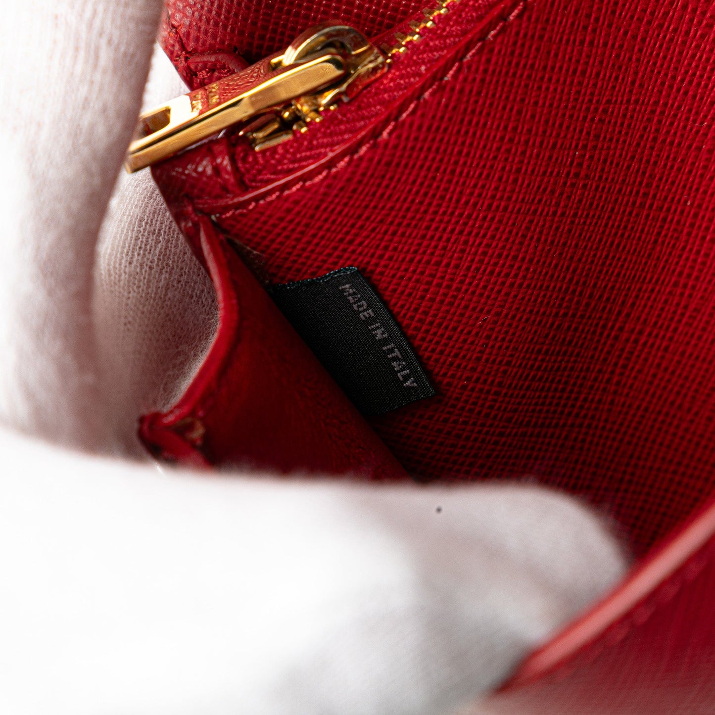 Prada Saffiano Lux Bow Wallet On Strap