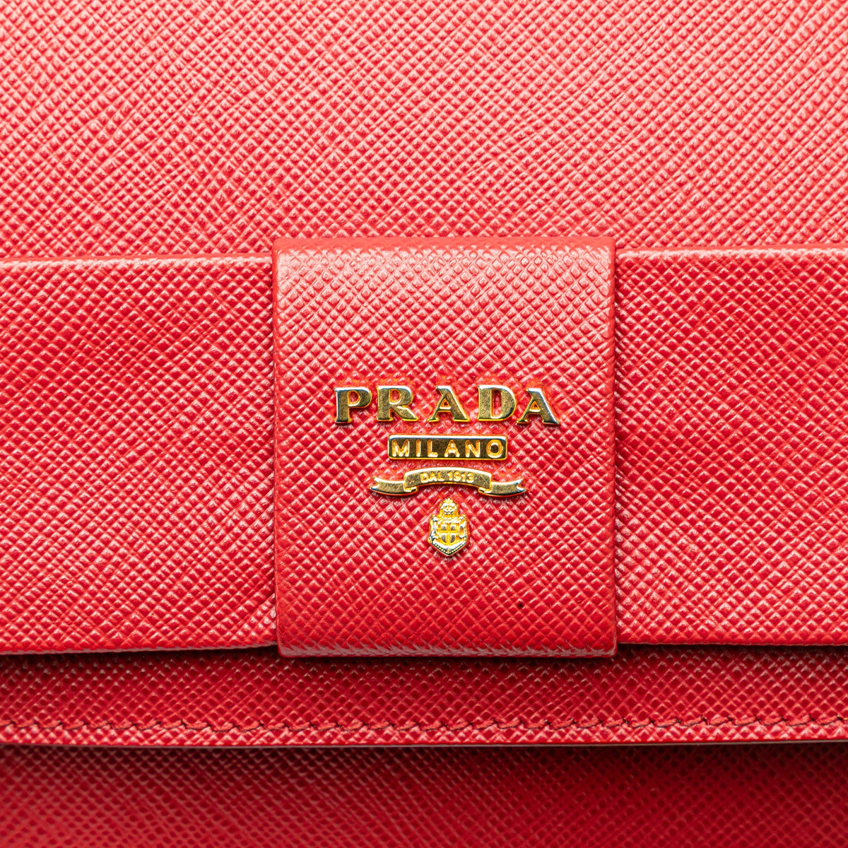Prada Saffiano Lux Bow Wallet On Strap