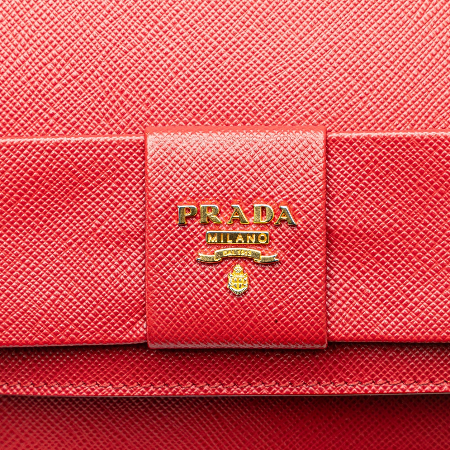 Prada Saffiano Lux Bow Wallet On Strap