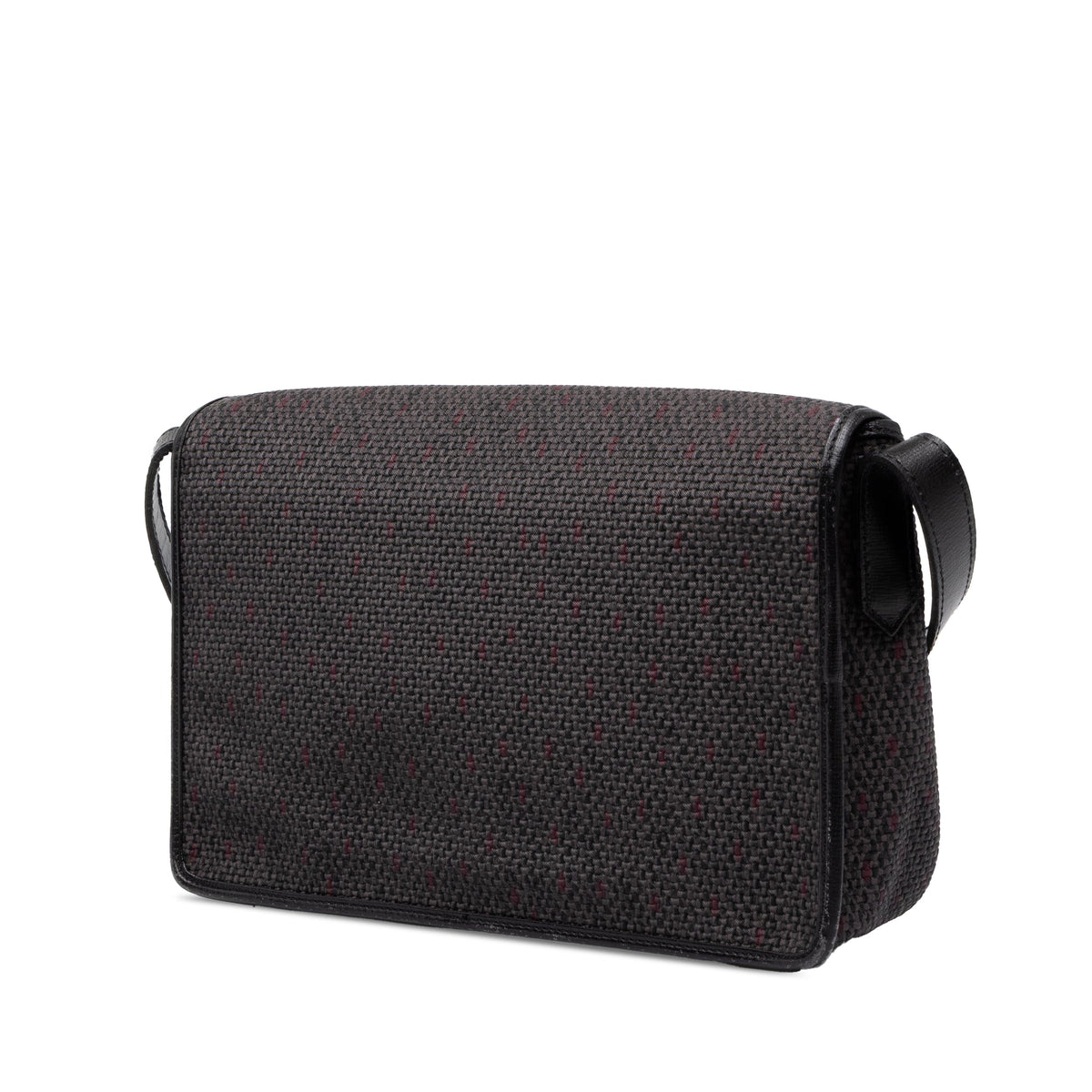 Saint Laurent Leather Trimmed Coated Canvas Crossbody — Gray