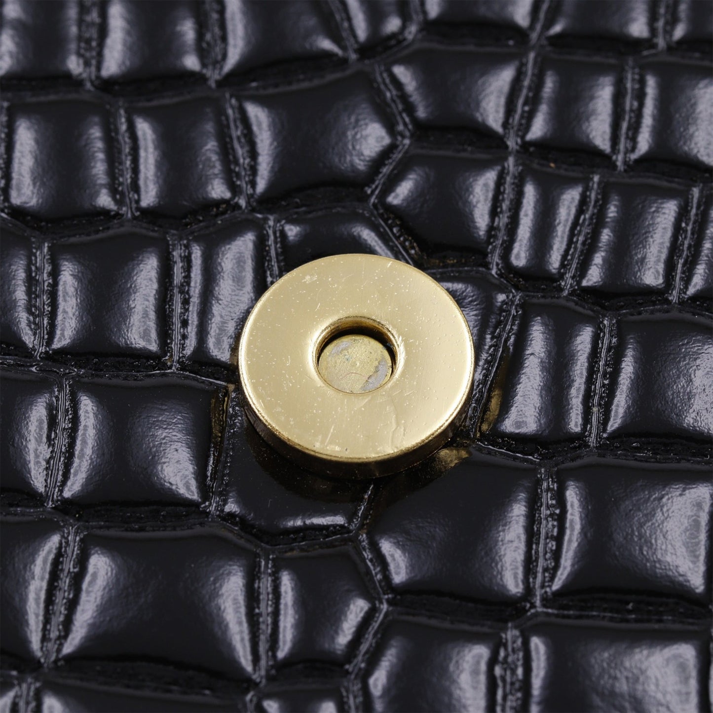Saint Laurent Croc Embossed Patent Clutch