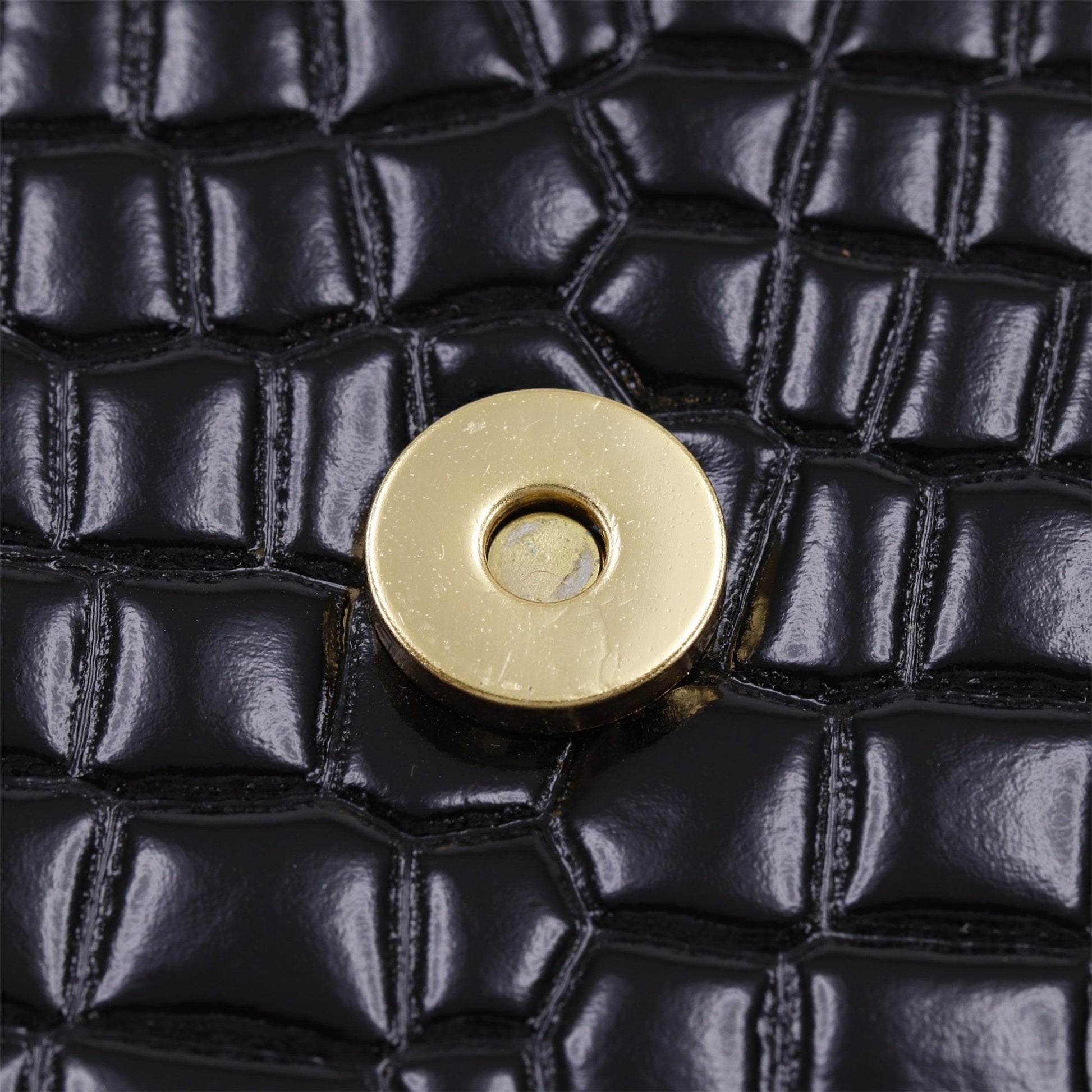 Saint Laurent Croc Embossed Patent Clutch