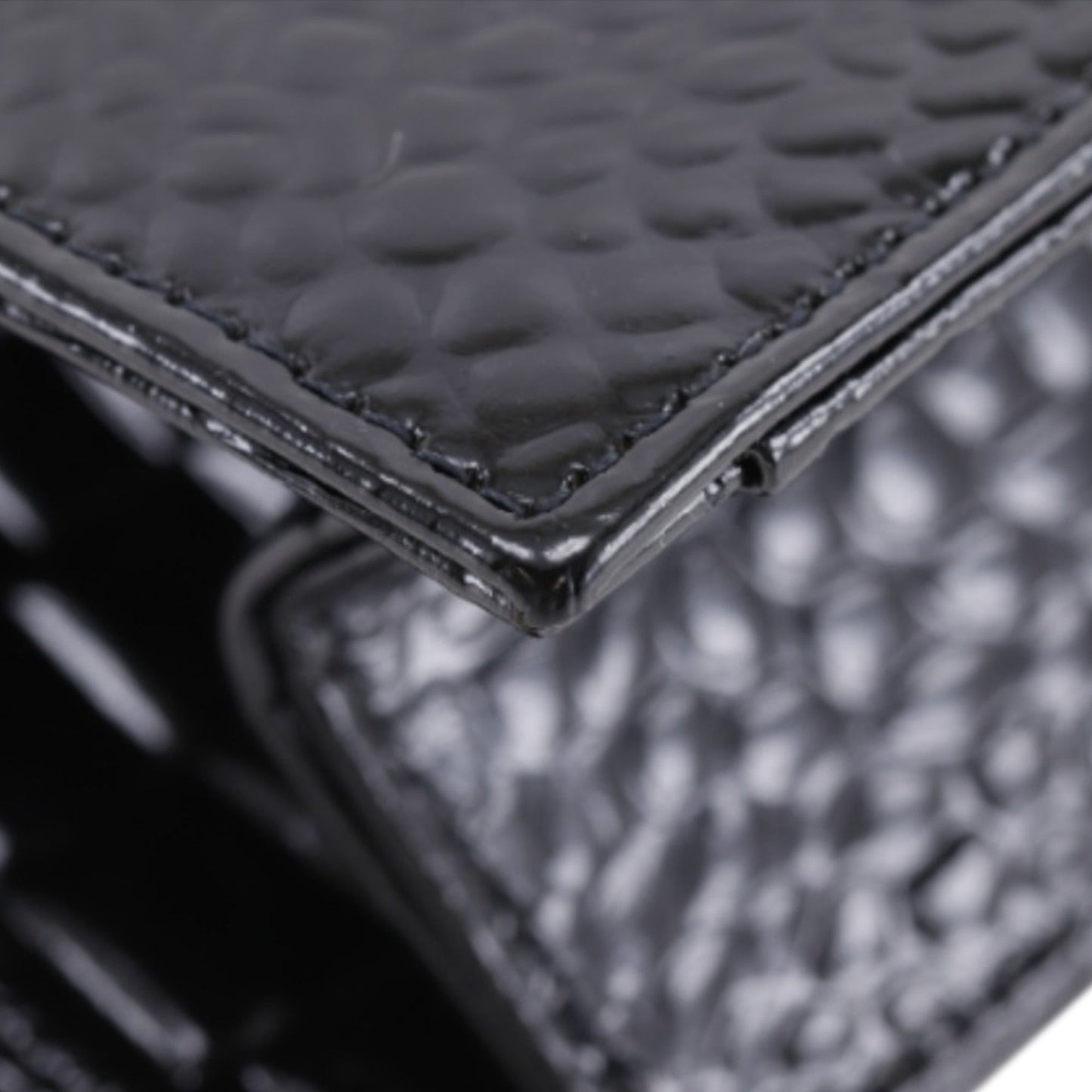 Saint Laurent Croc Embossed Patent Clutch