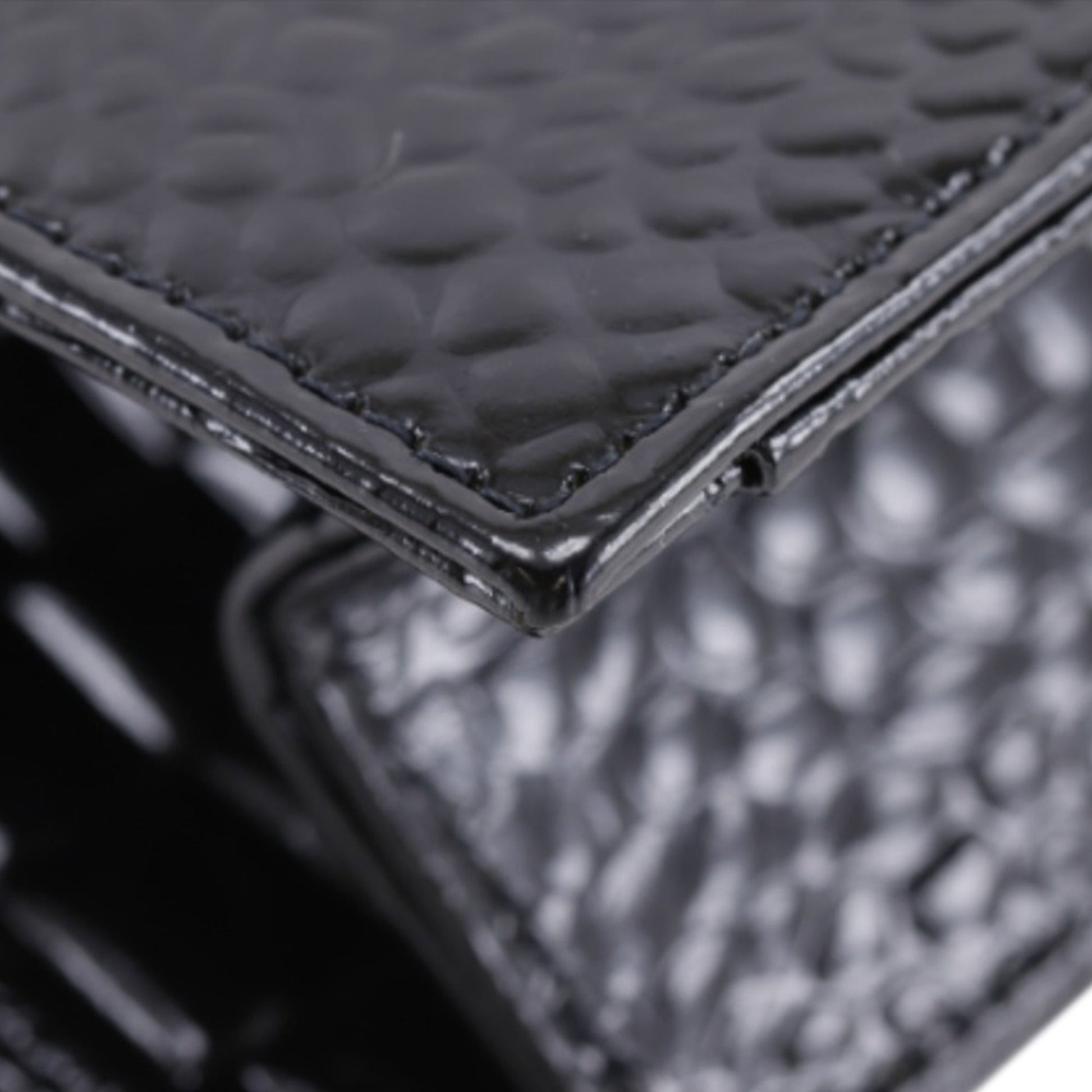 Saint Laurent Croc Embossed Patent Clutch