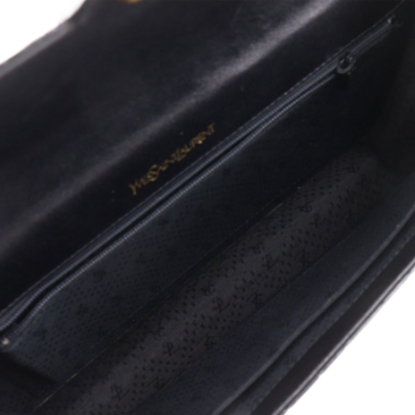 Saint Laurent Croc Embossed Patent Clutch