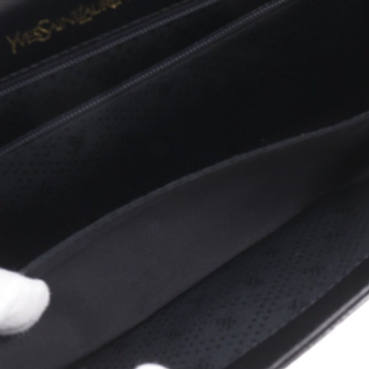Saint Laurent Croc Embossed Patent Clutch
