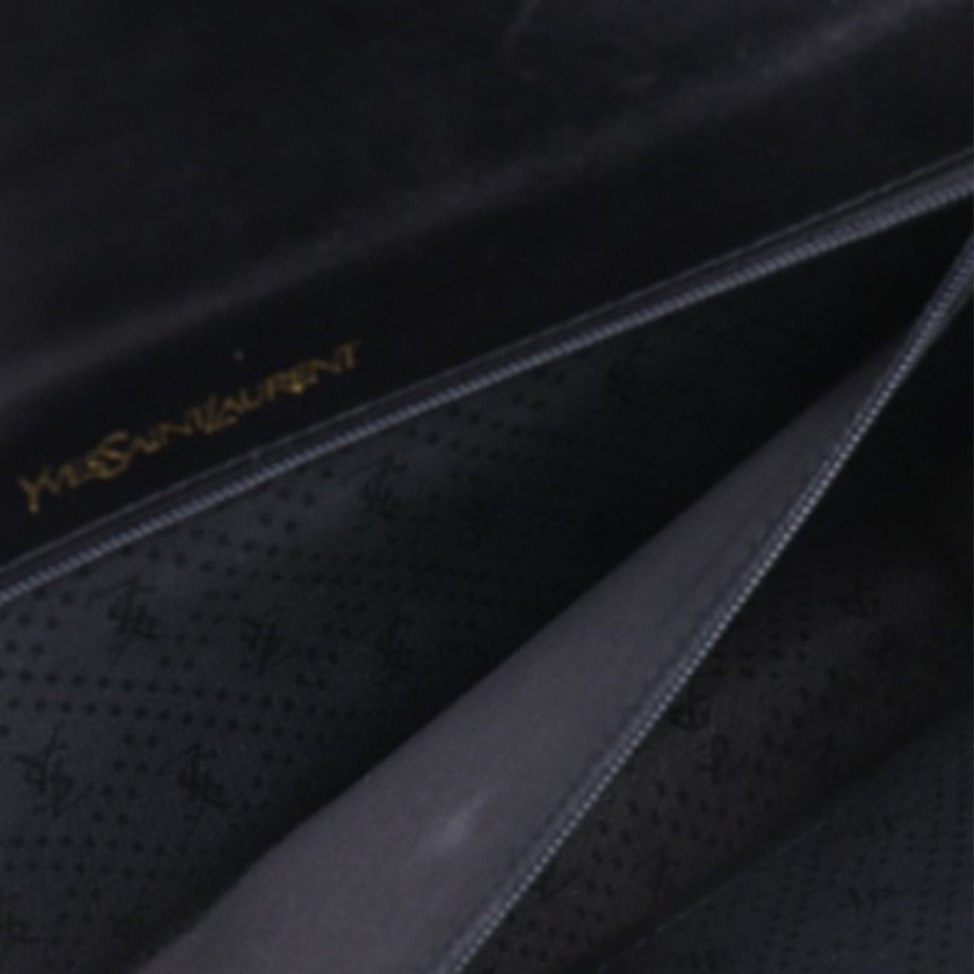 Saint Laurent Croc Embossed Patent Clutch