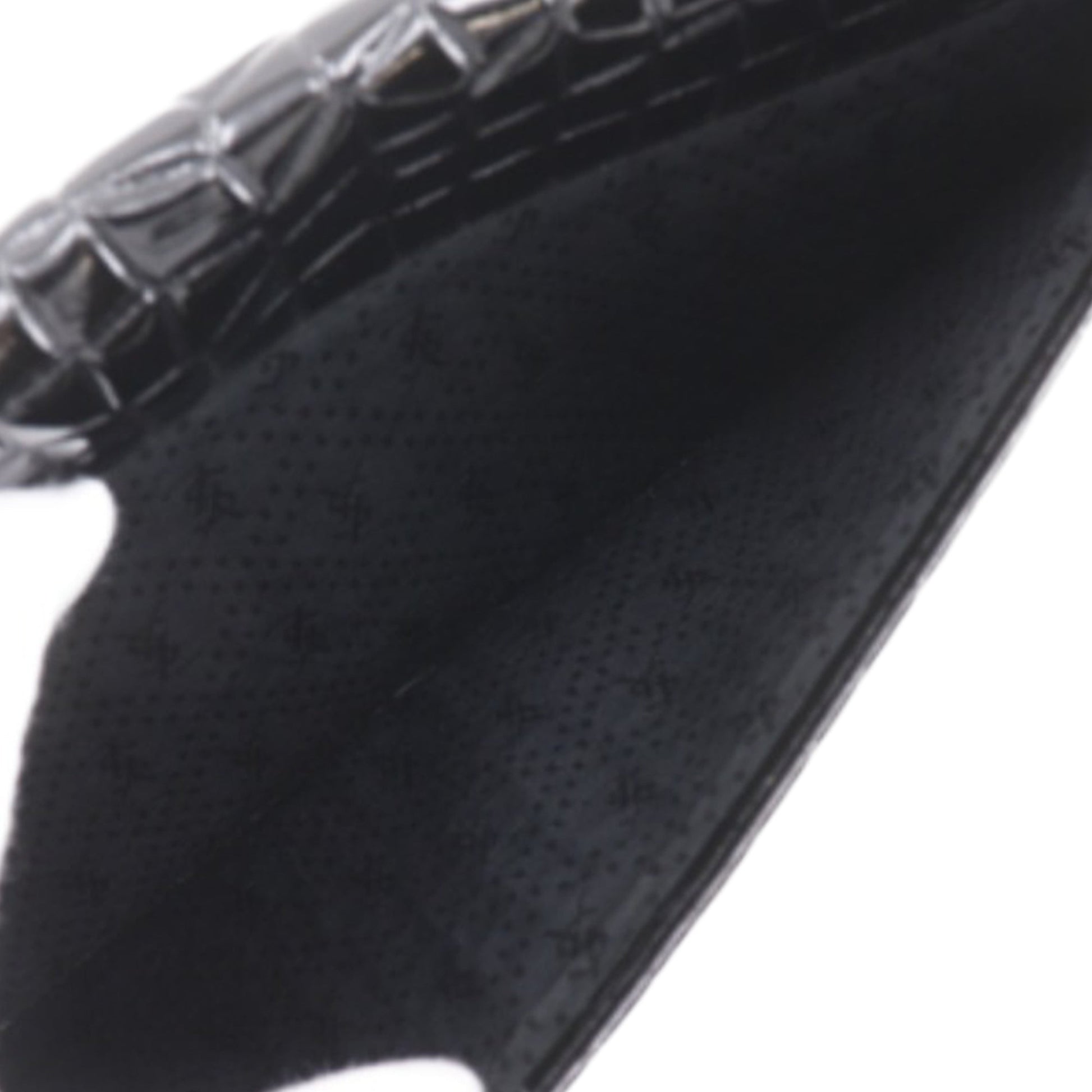 Saint Laurent Croc Embossed Patent Clutch