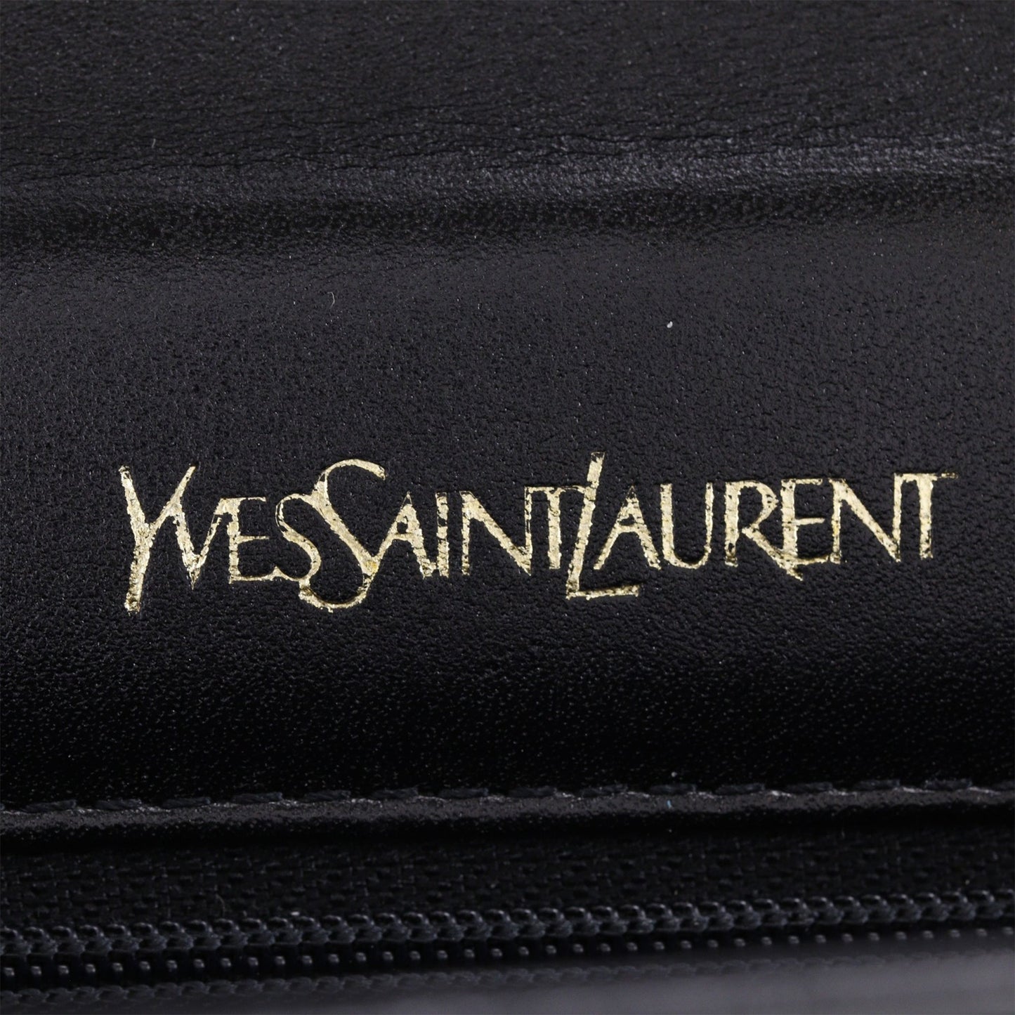 Saint Laurent Croc Embossed Patent Clutch