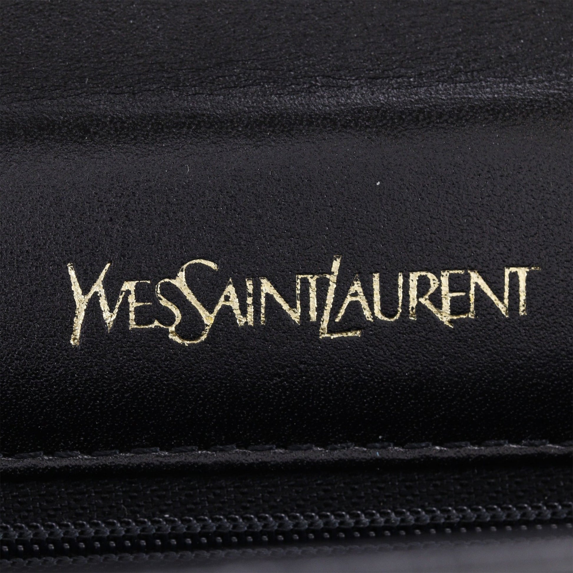 Saint Laurent Croc Embossed Patent Clutch
