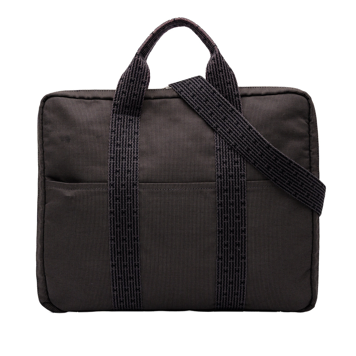 Hermès Canvas Herline Porte Documents — Brown