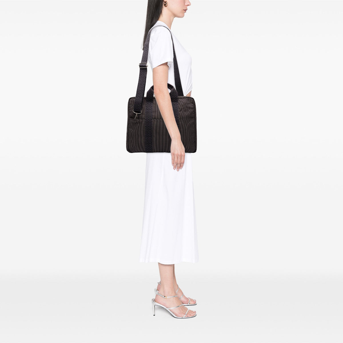 Hermès Canvas Herline Porte Documents — Brown