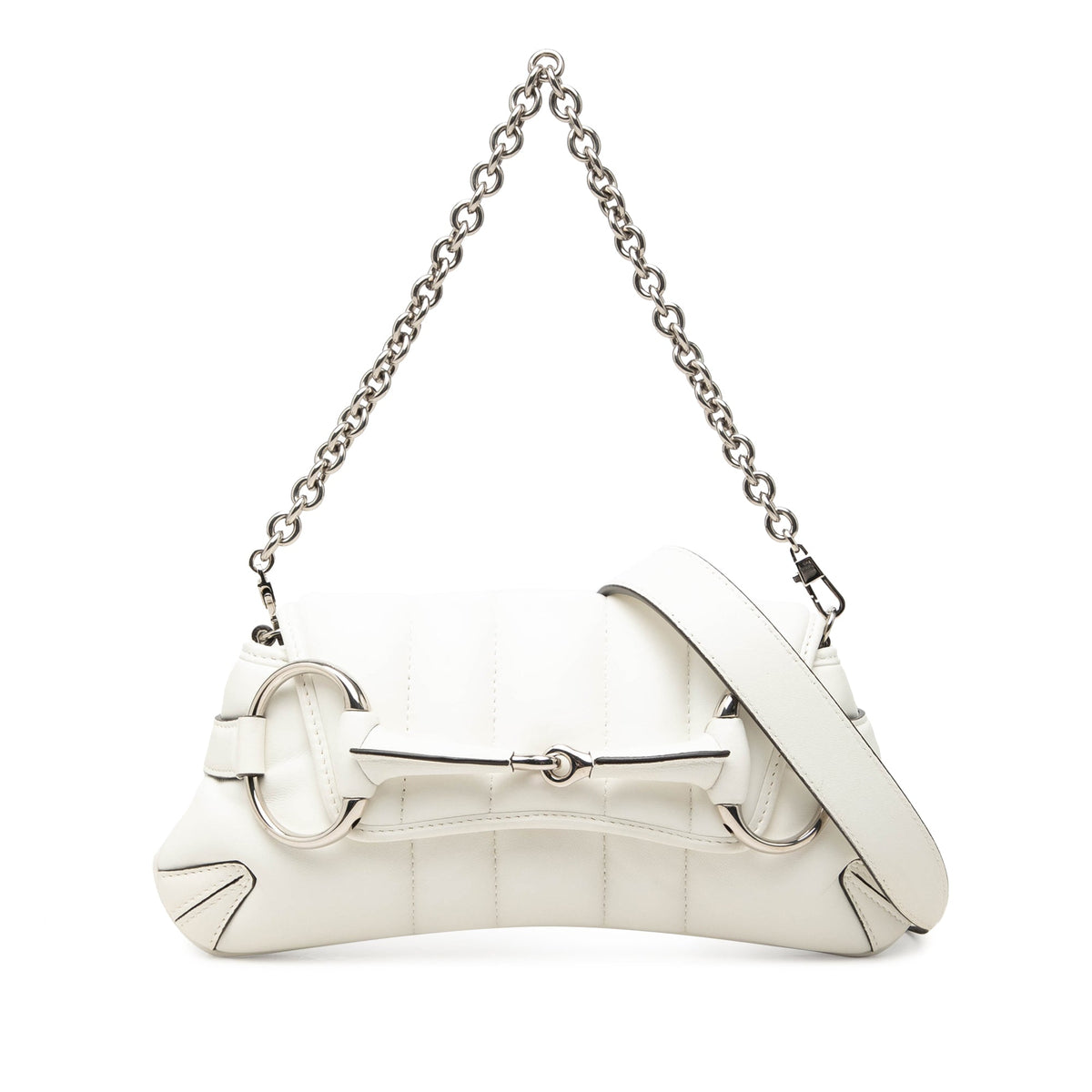 Gucci Small Quilted Calfskin Horsebit Chain Satchel