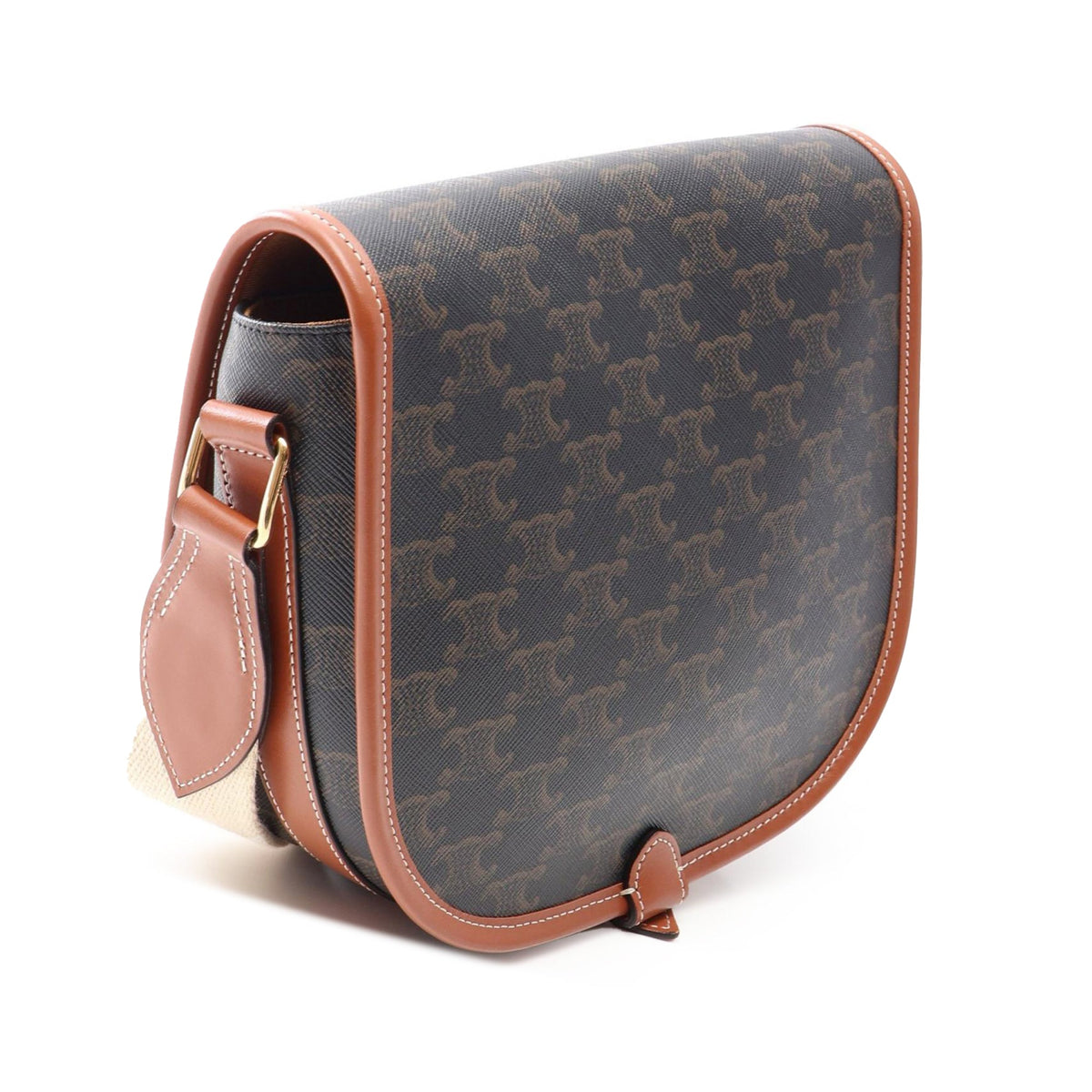Celine Medium Triomphe Coated Canvas Folco Crossbody