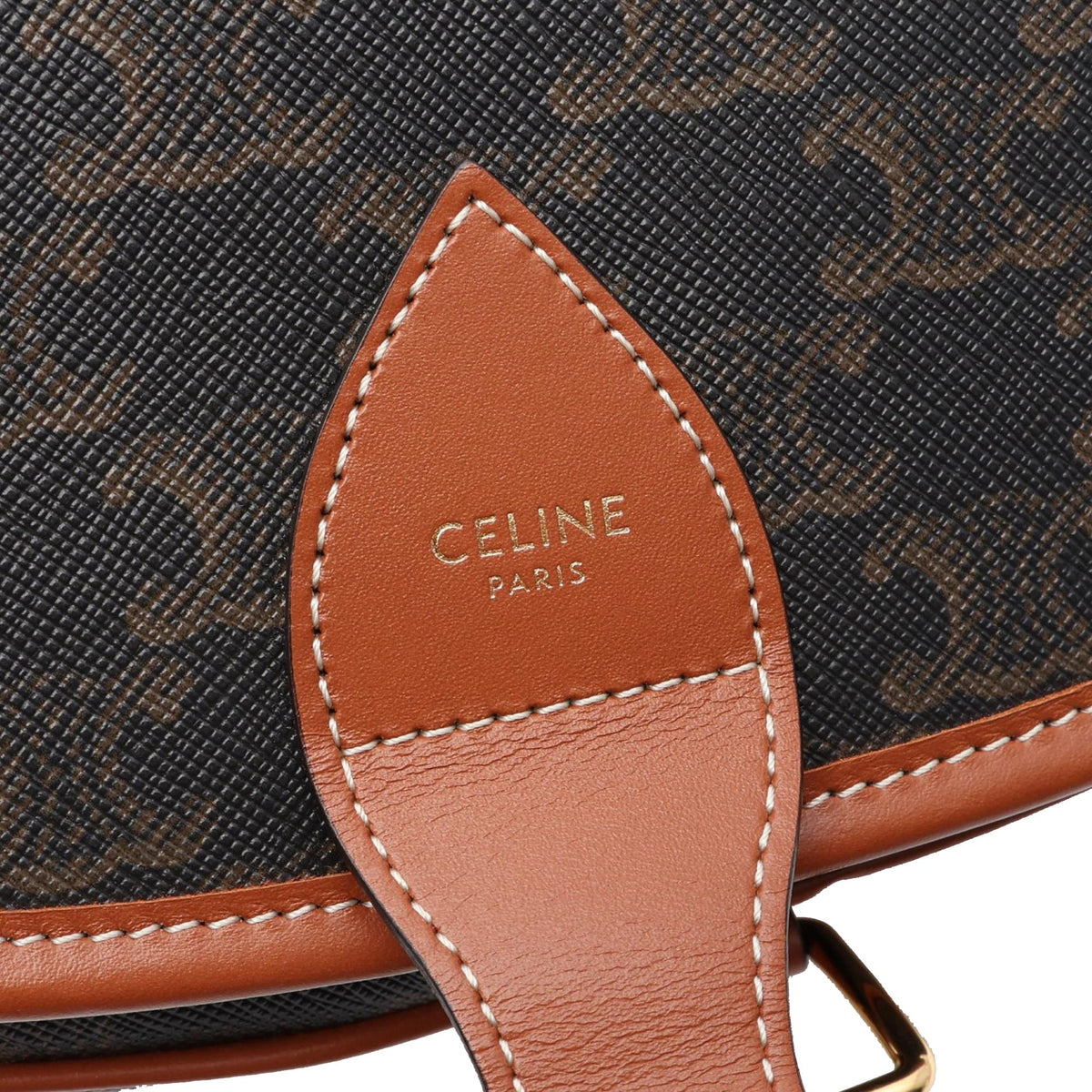 Celine Medium Triomphe Coated Canvas Folco Crossbody