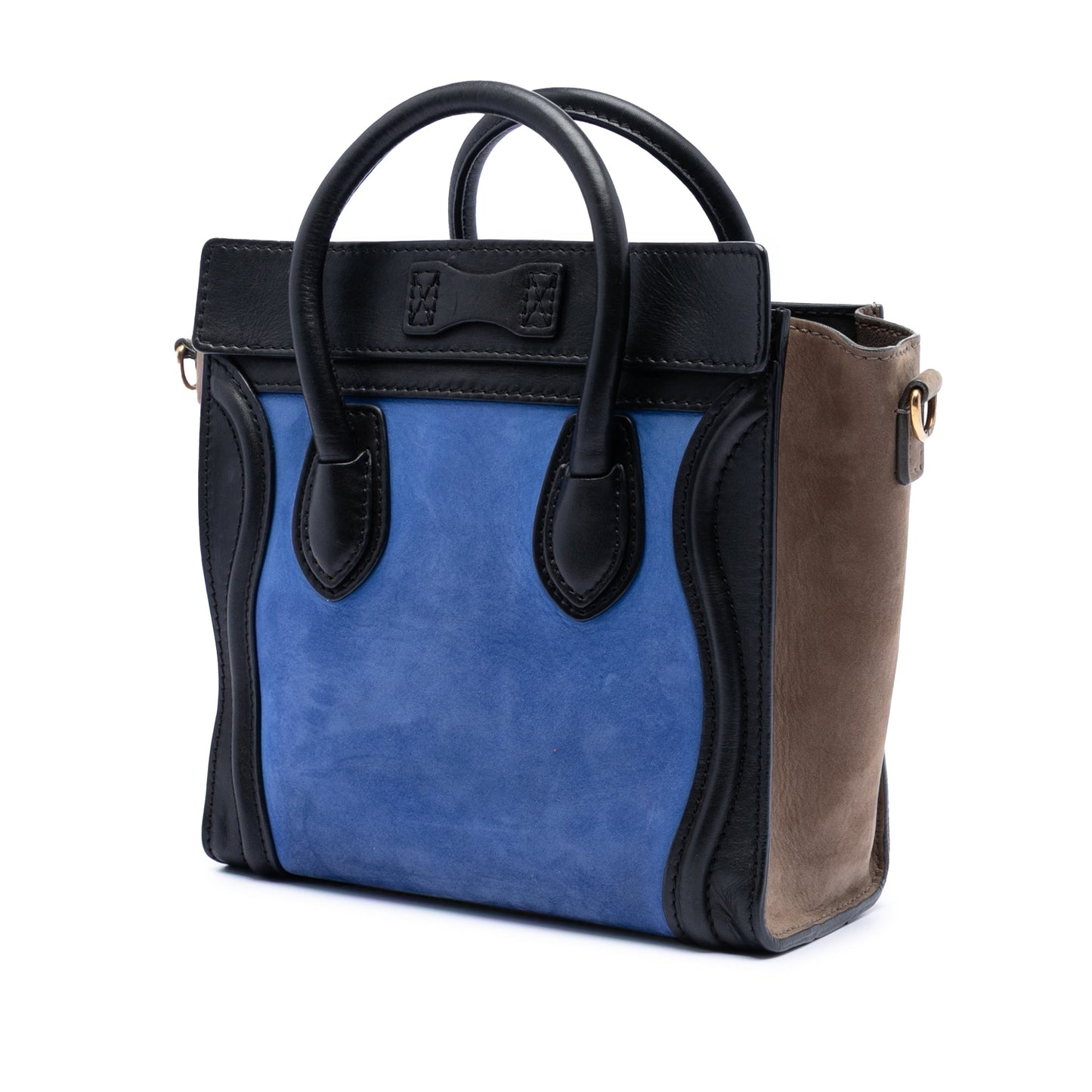 Celine Nano Tricolor Nubuck and Calfskin Luggage Tote