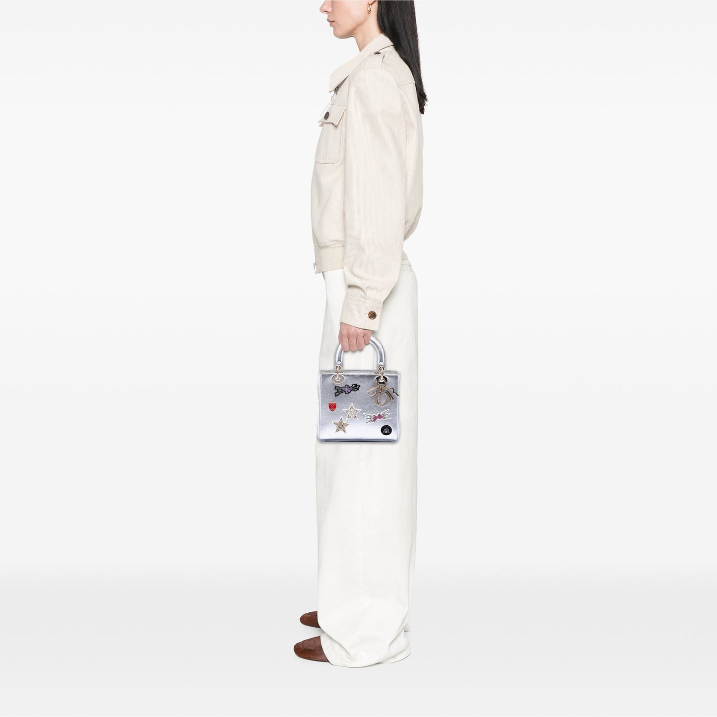 Dior Medium Calfskin Patch Embellished Lady Dior