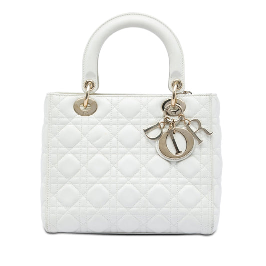 Dior Medium Lambskin Cannage Lady Dior