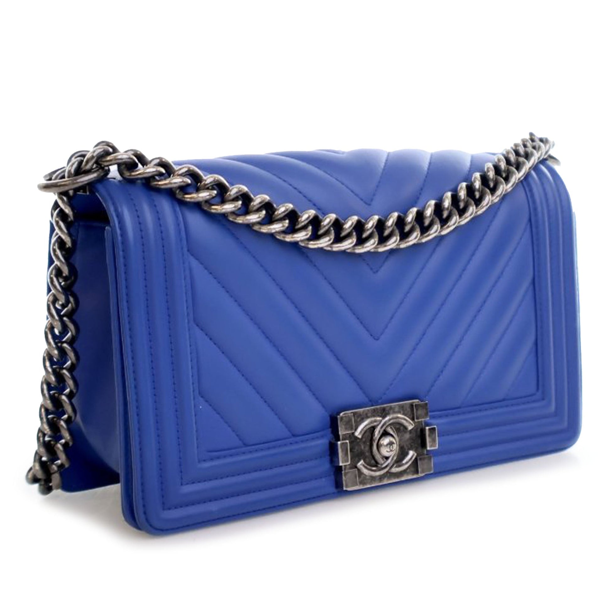 Chanel Old Medium Chevron Calfskin Boy Flap