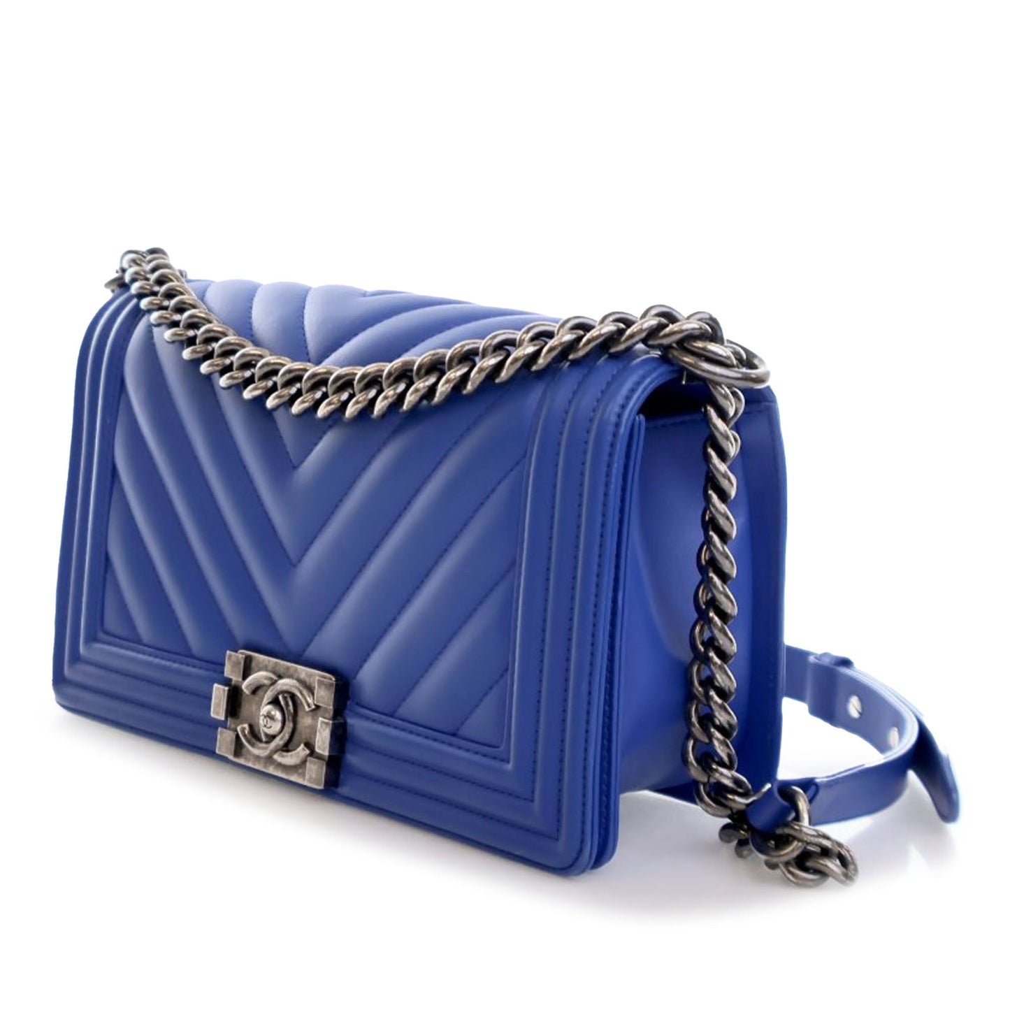 Chanel Old Medium Chevron Calfskin Boy Flap