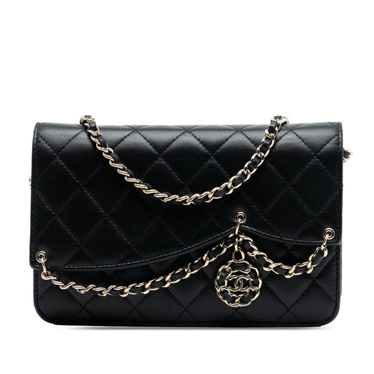 Chanel Quilted Lambskin CC Charm Wallet on Chain