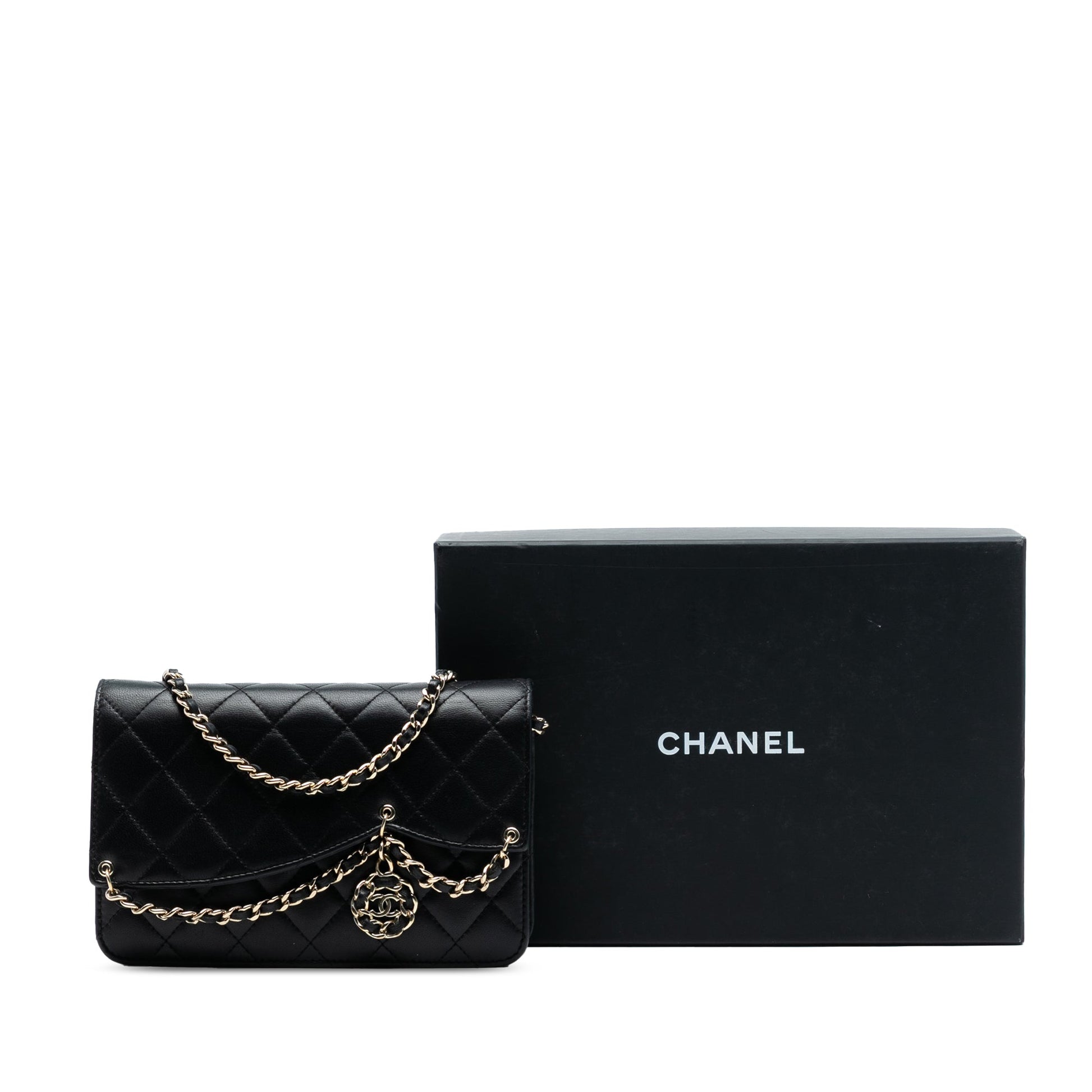 Chanel Quilted Lambskin CC Charm Wallet on Chain