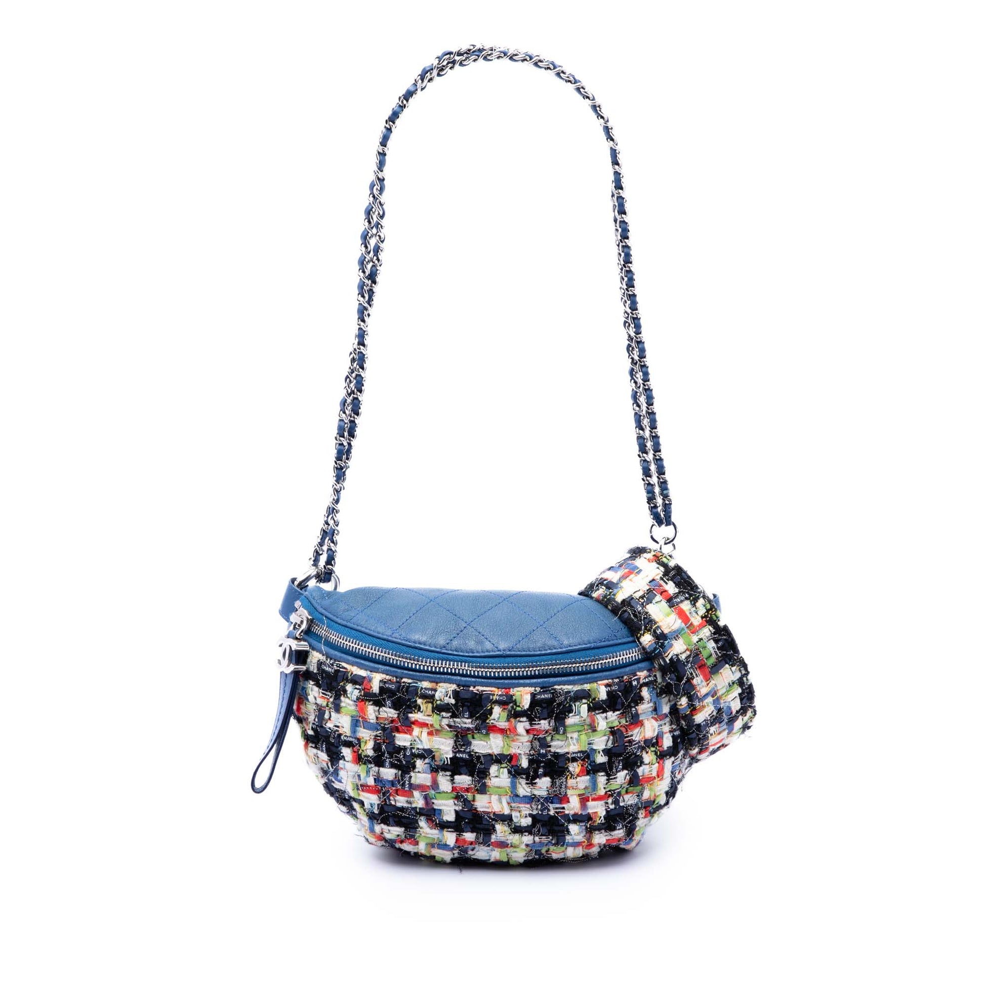 Chanel Tweed and Stitched Calfskin Convertible Waist Bag