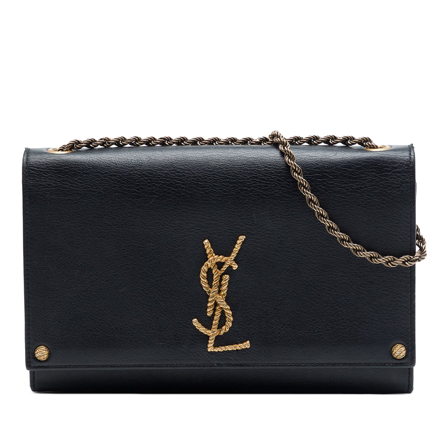Saint Laurent Medium Smooth Calfskin Braided Monogram Kate Crossbody