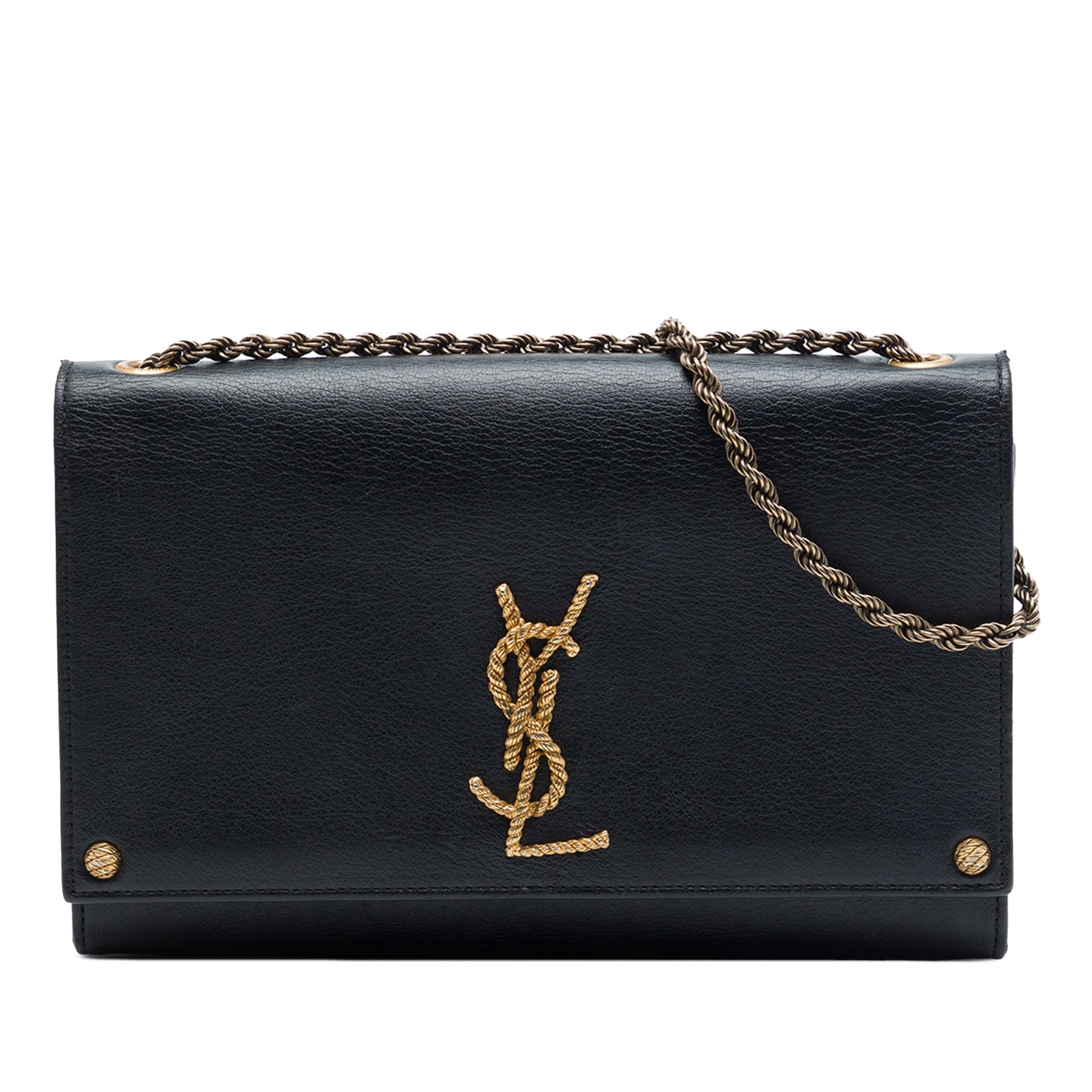 Saint Laurent Medium Smooth Calfskin Braided Monogram Kate Crossbody