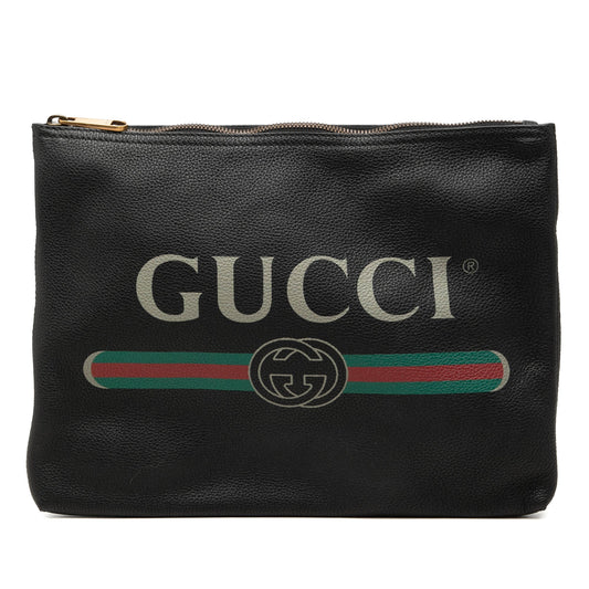 Gucci Medium Calfskin Logo Portfolio Clutch