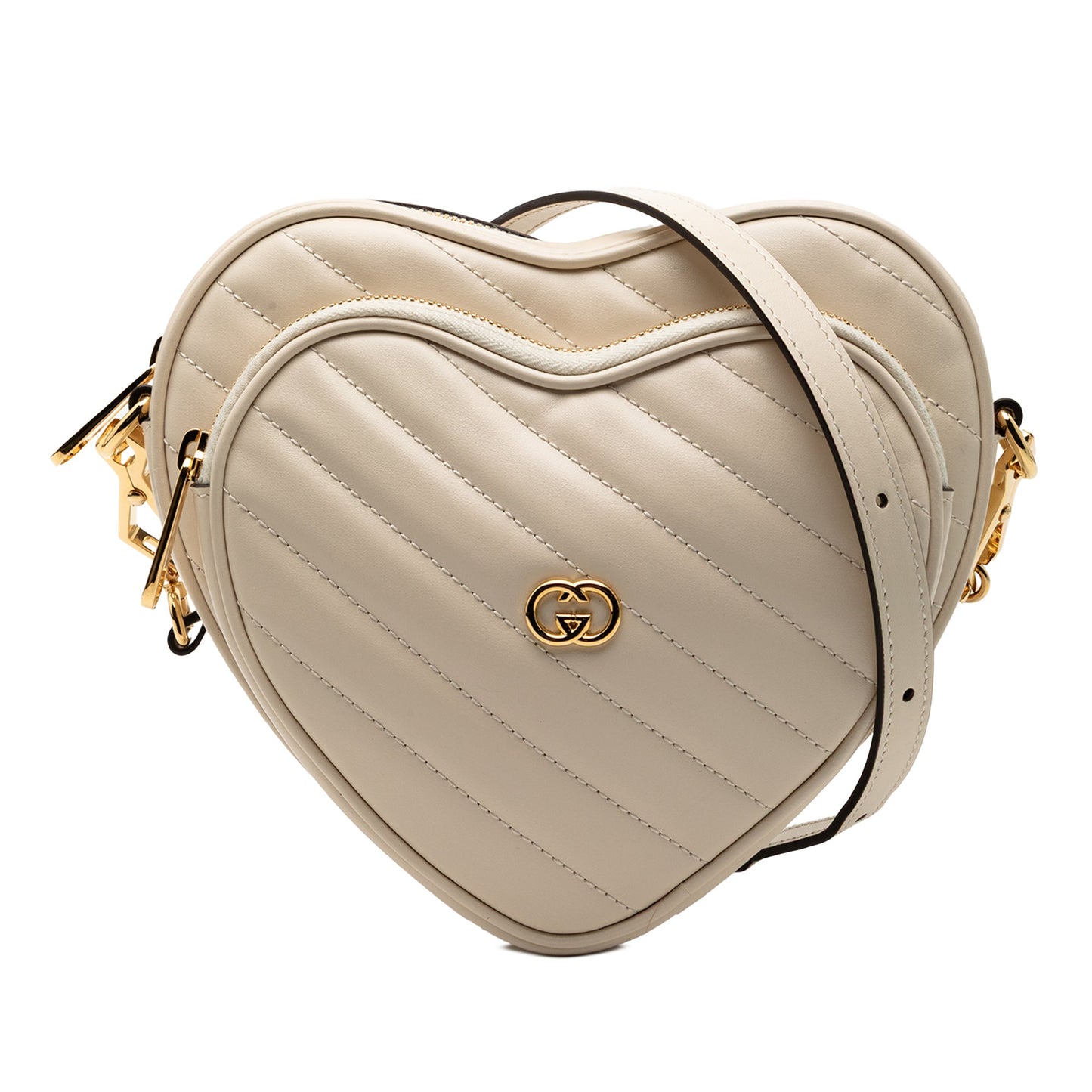 Gucci Mini Matelasse Leather Heart Crossbody