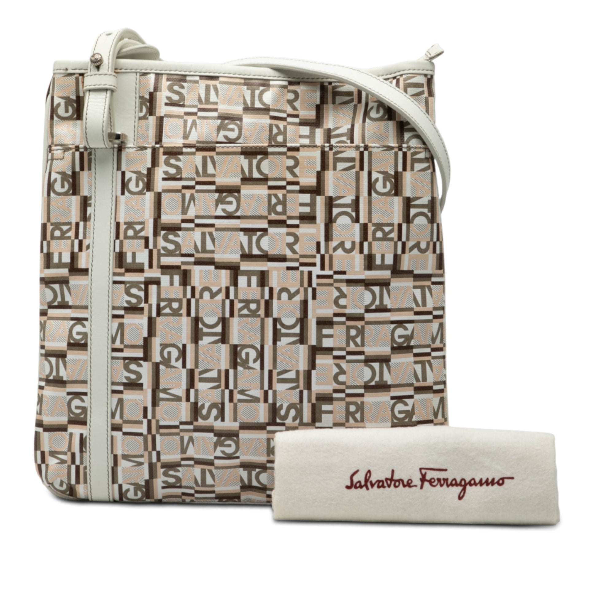 Ferragamo Coated Canvas Logo Crossbody