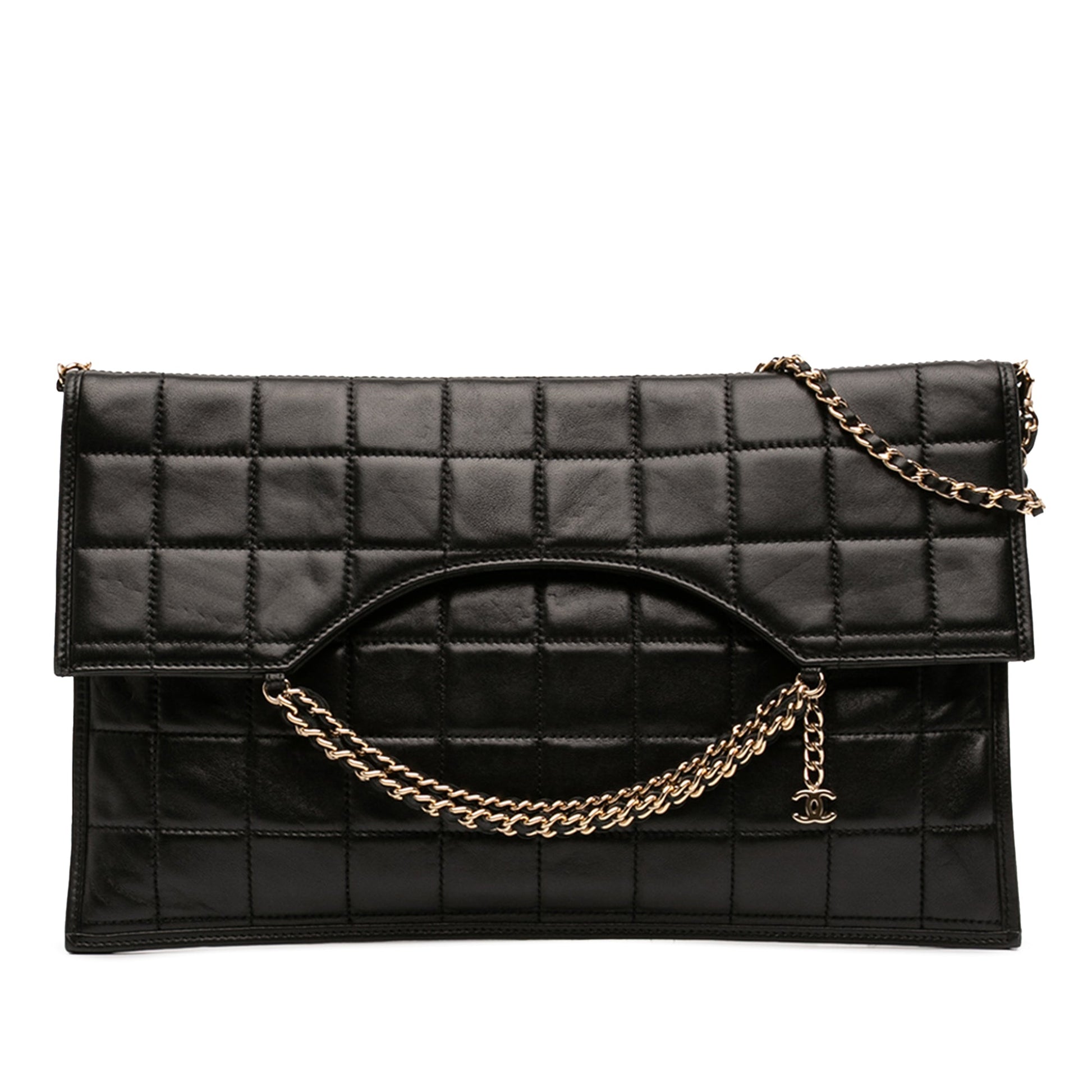 Chanel CC Chocolate Bar Lambskin Fold Down Envelope Shoulder Bag