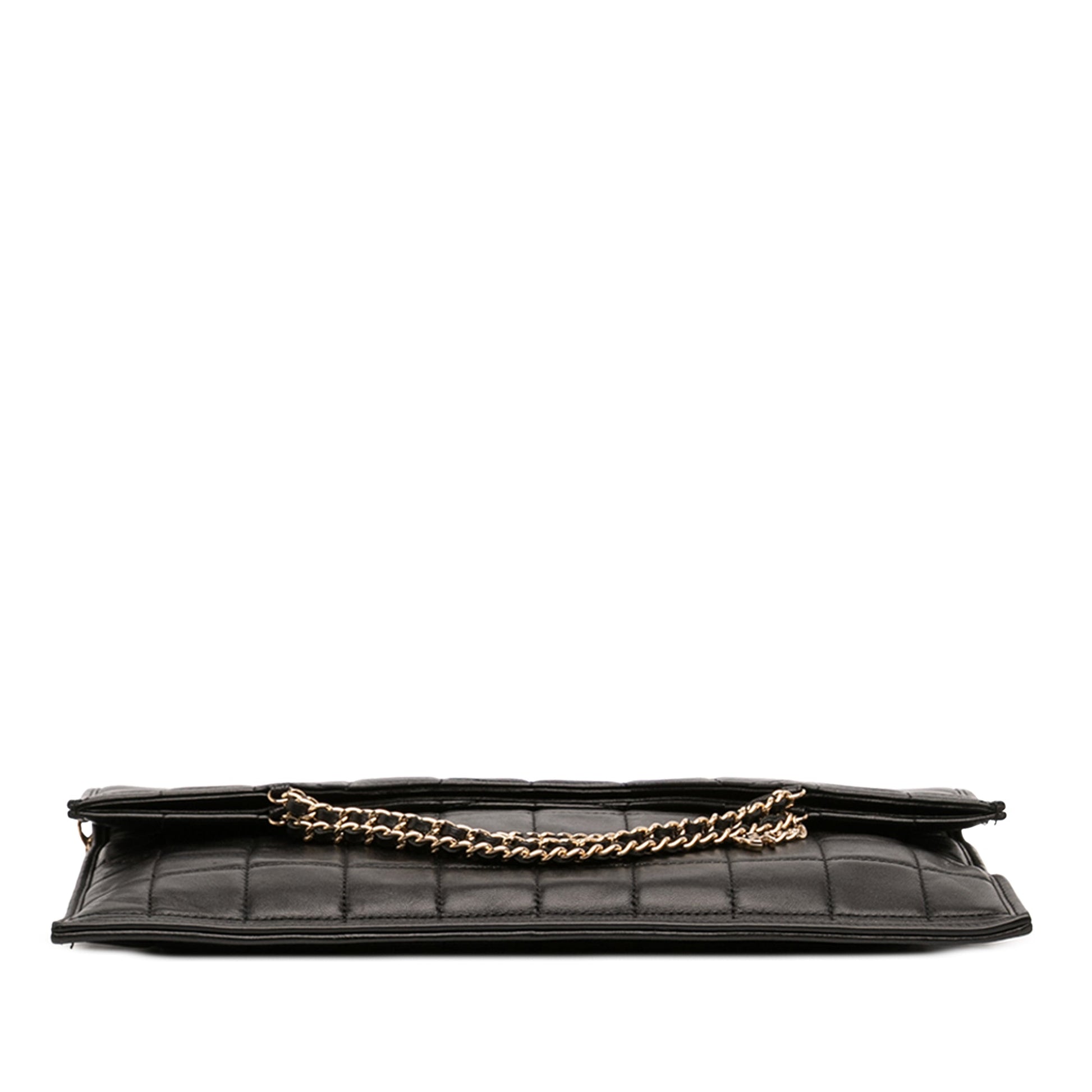 Chanel CC Chocolate Bar Lambskin Fold Down Envelope Shoulder Bag