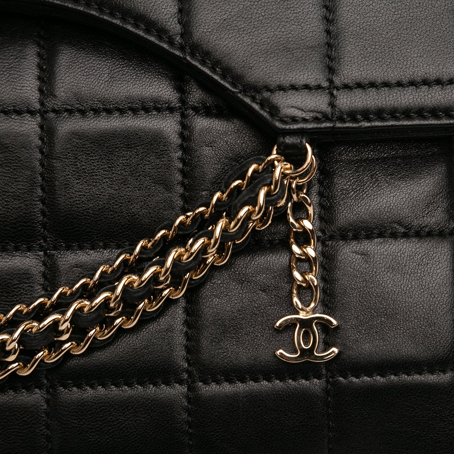 Chanel CC Chocolate Bar Lambskin Fold Down Envelope Shoulder Bag