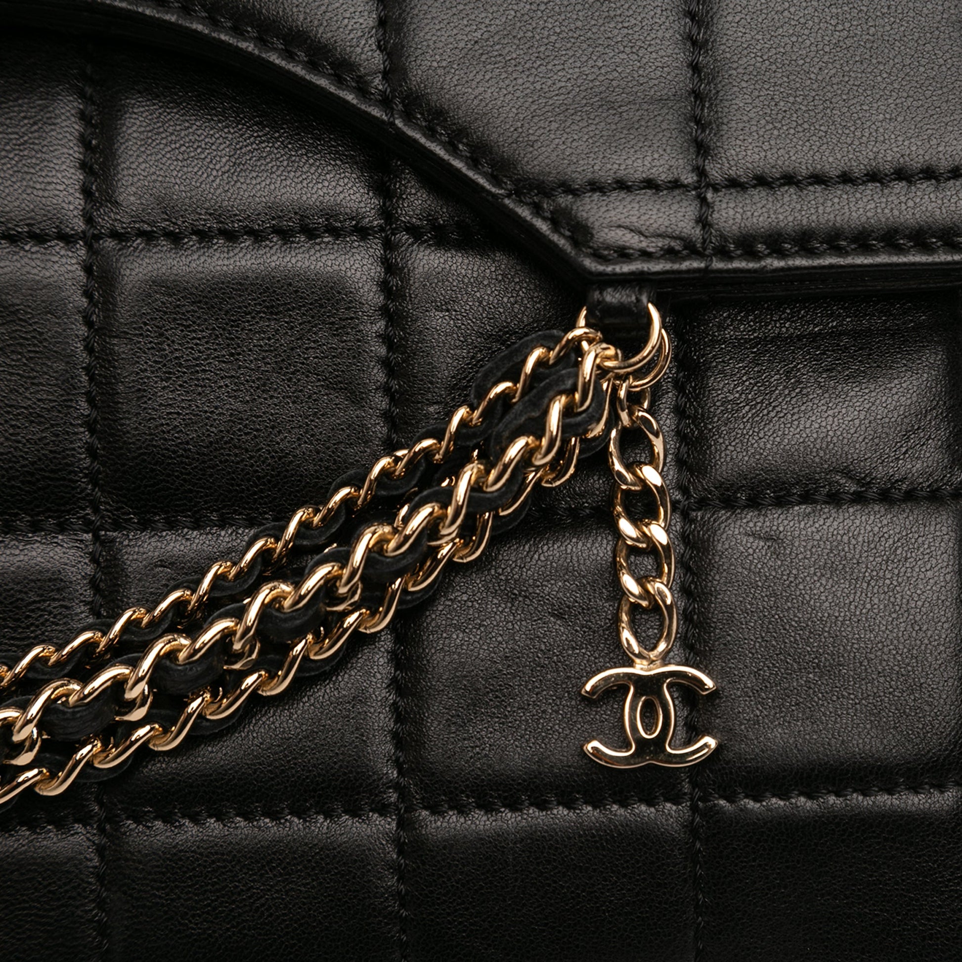 Chanel CC Chocolate Bar Lambskin Fold Down Envelope Shoulder Bag