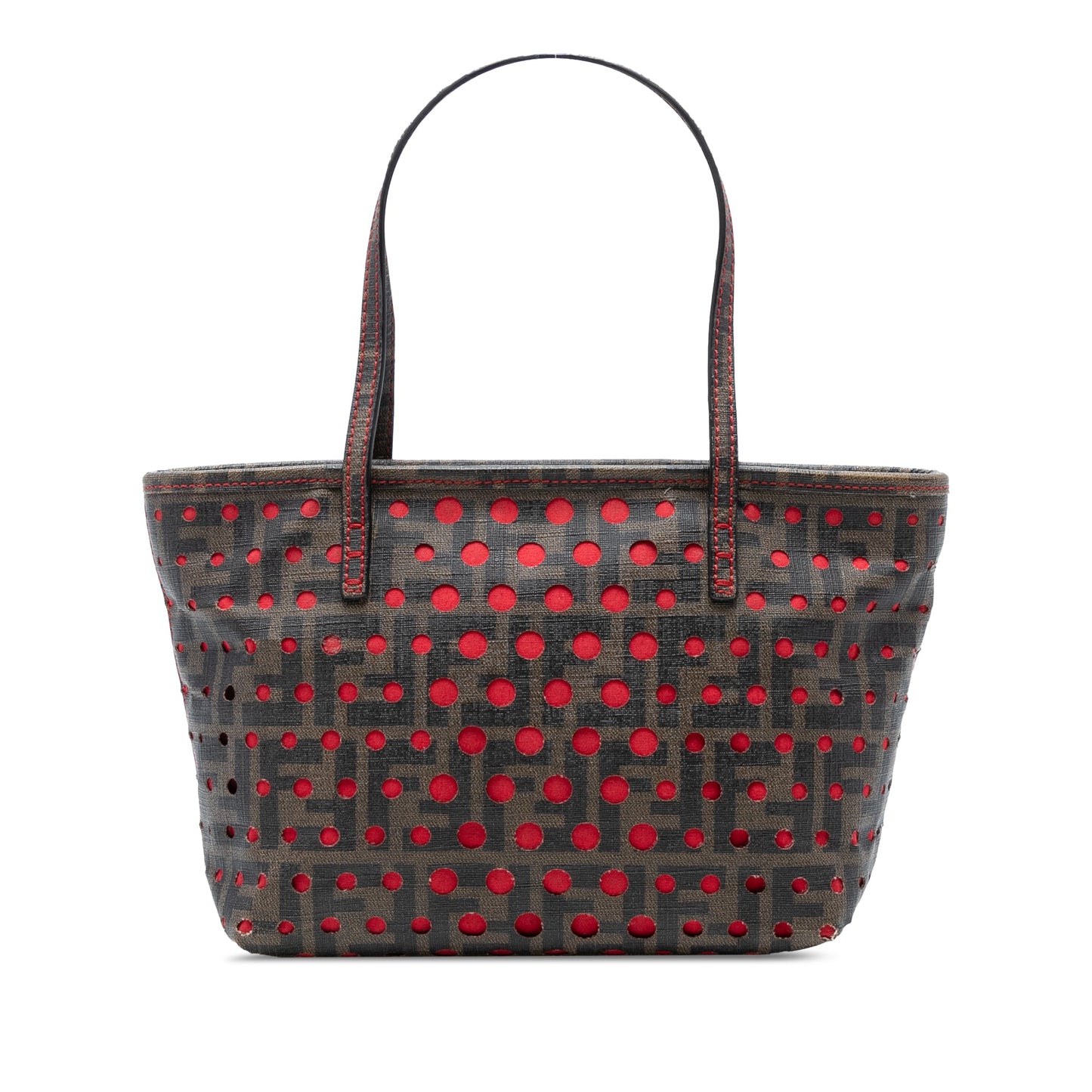 Fendi Small Perforated Zucca Spalmati Roll Tote
