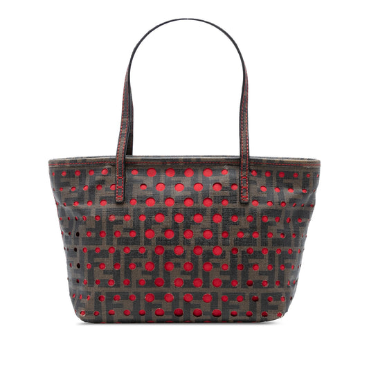 Fendi Small Perforated Zucca Spalmati Roll Tote