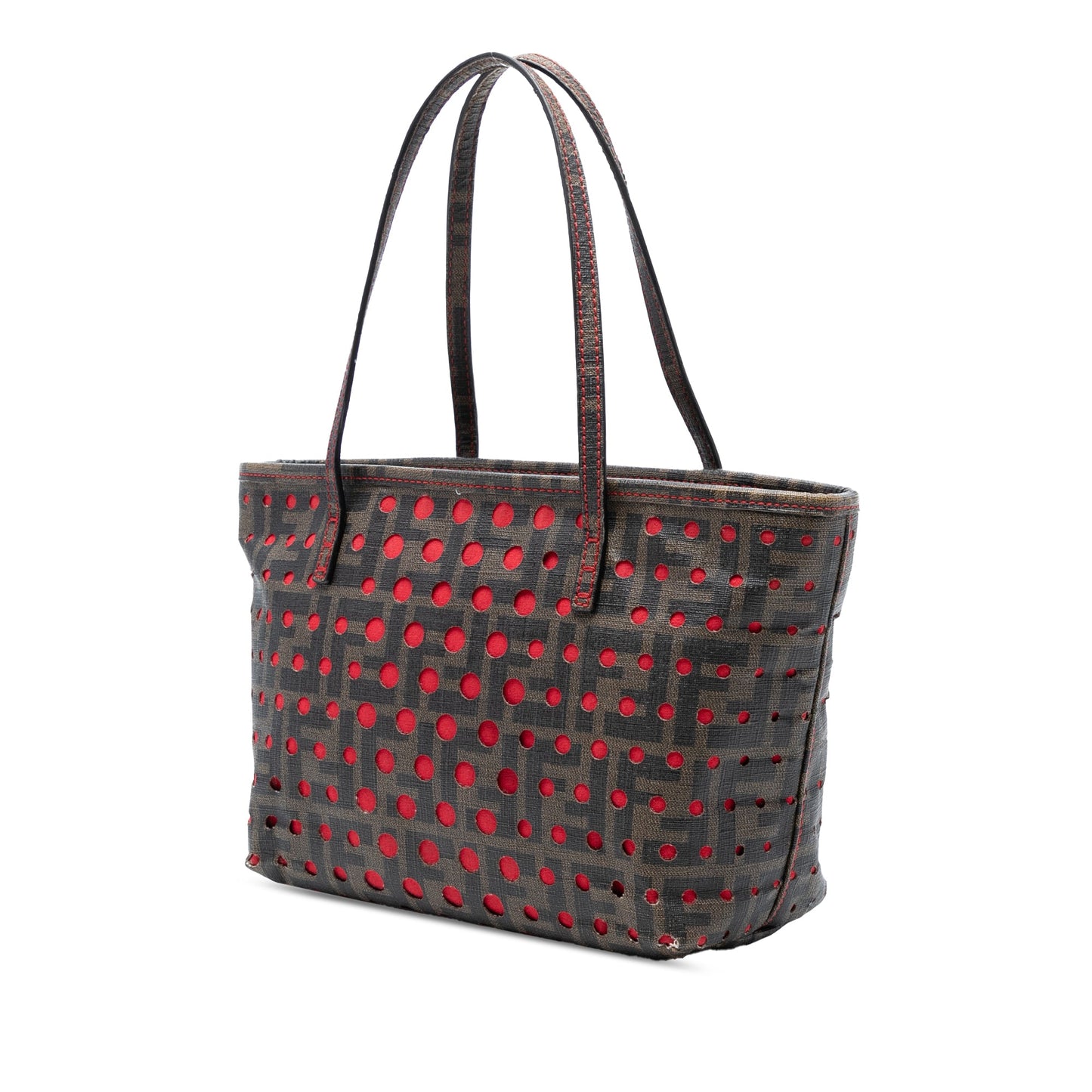 Fendi Small Perforated Zucca Spalmati Roll Tote