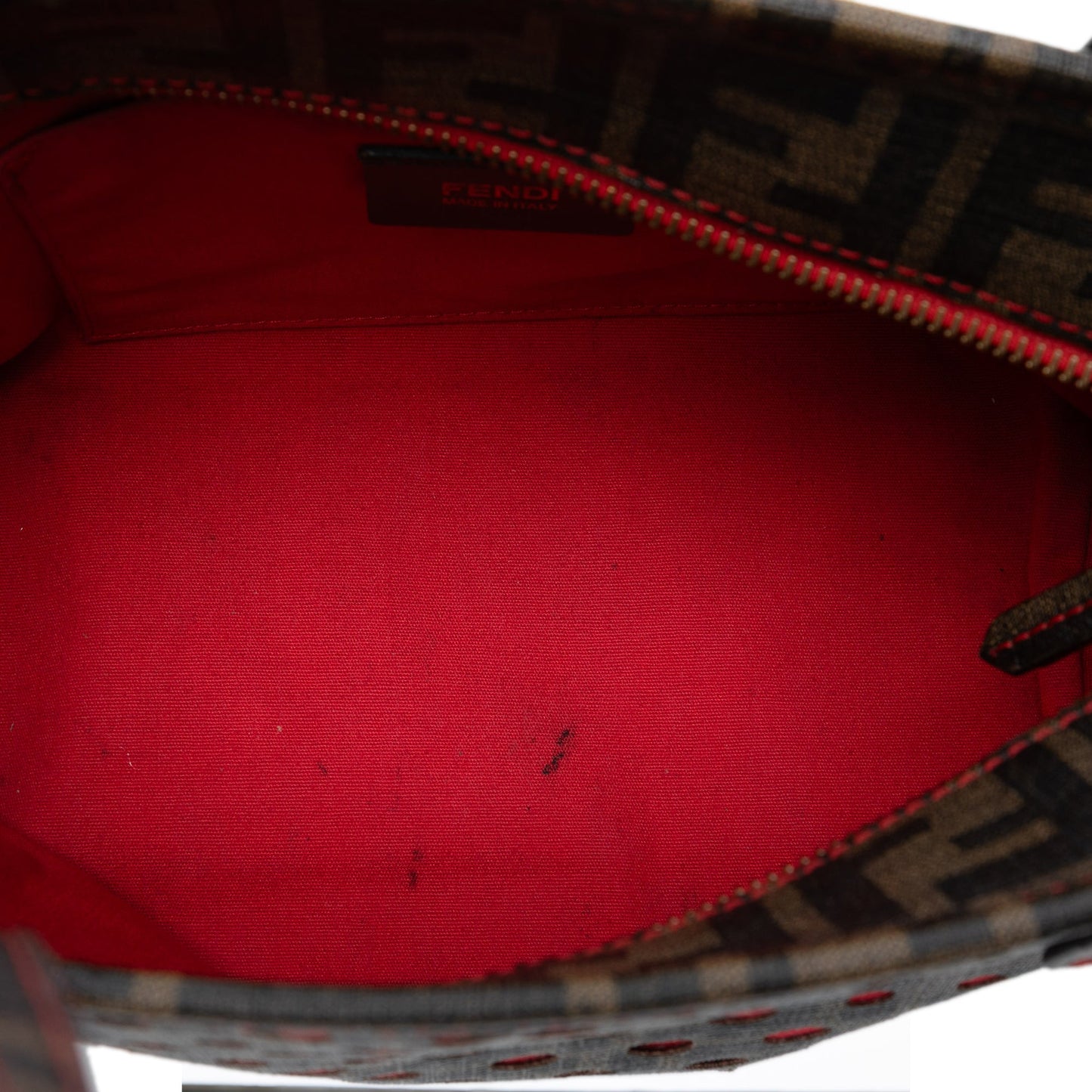 Fendi Small Perforated Zucca Spalmati Roll Tote