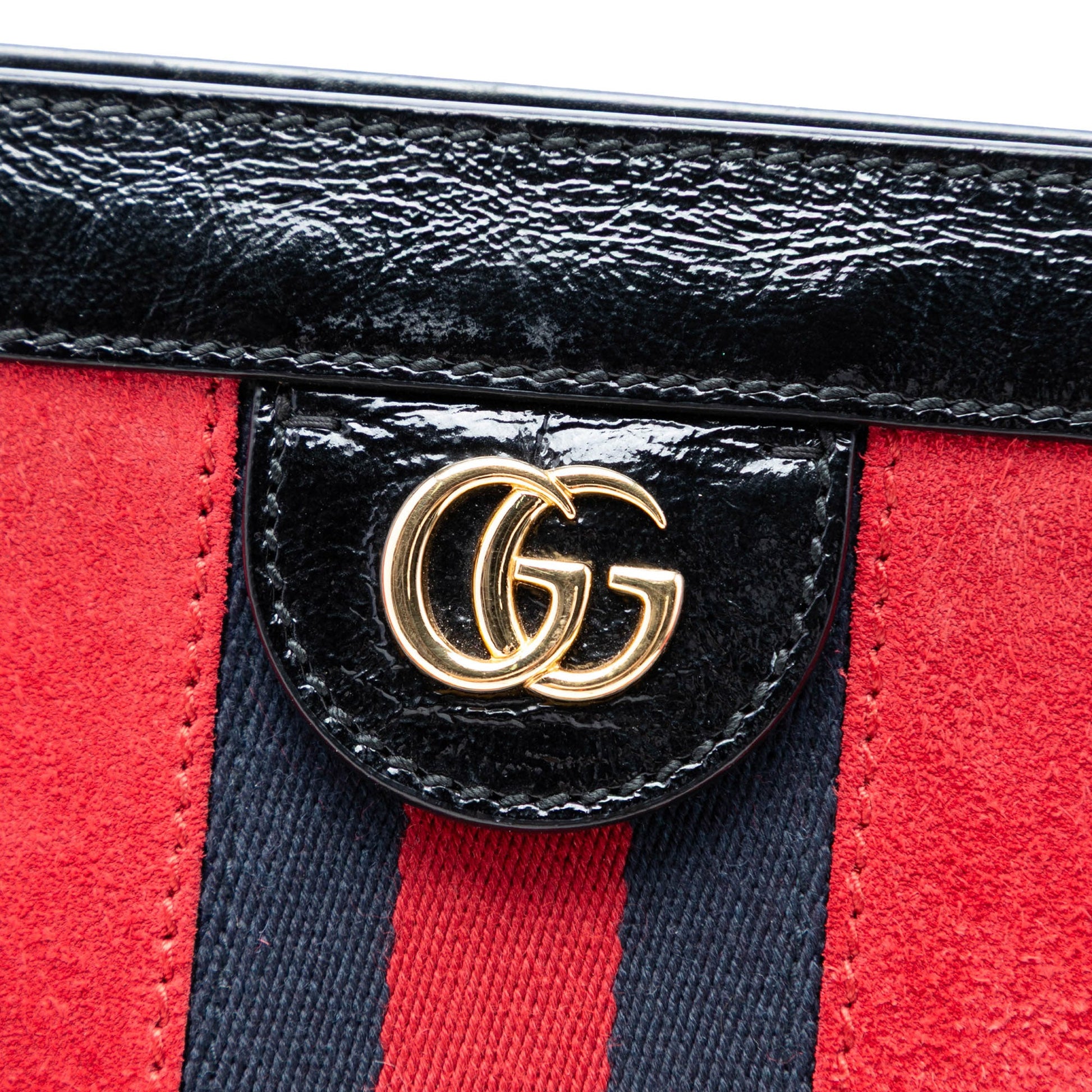 Gucci Medium Suede Web Ophidia Chain Shoulder Bag