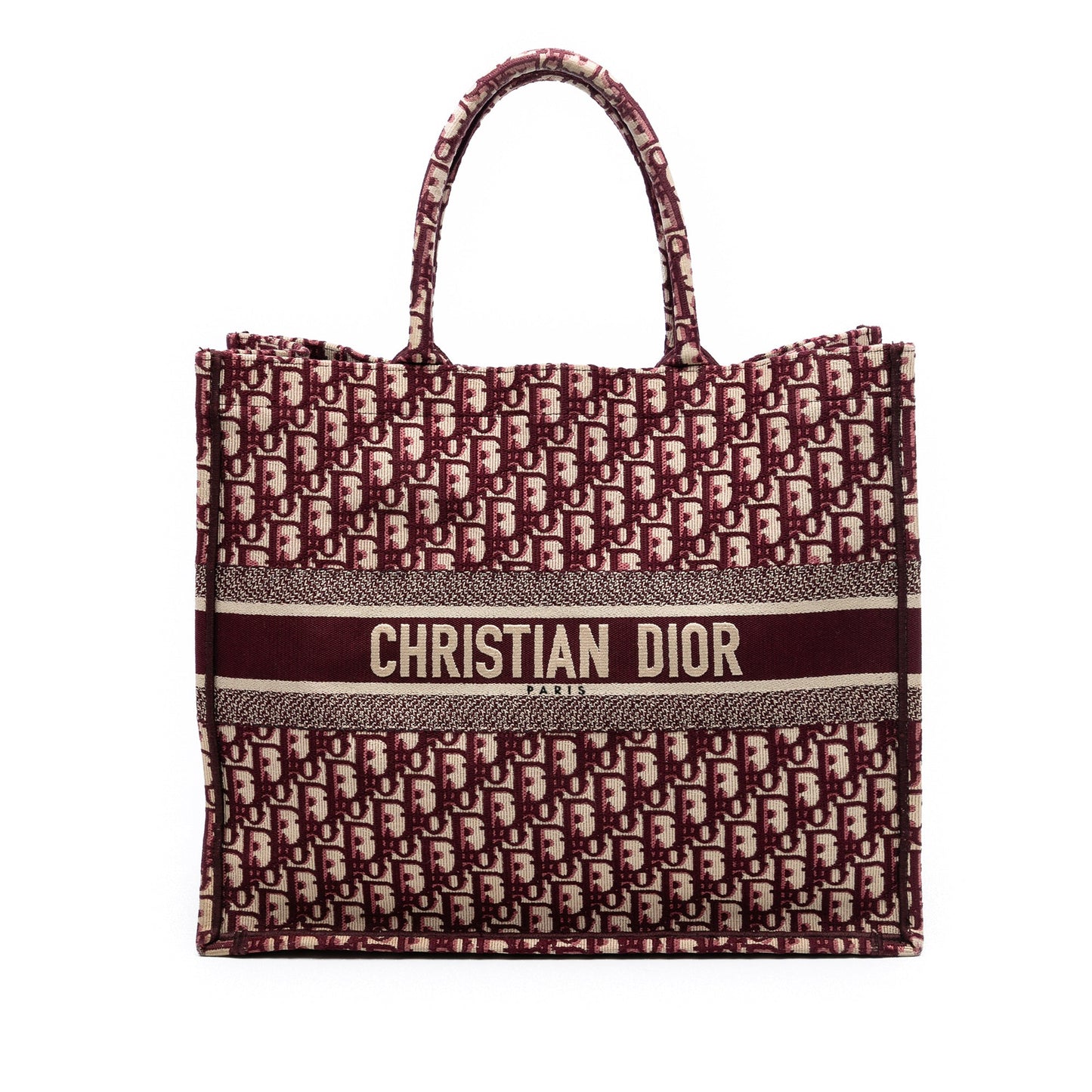 Dior Large Oblique Embroidered Canvas Book Tote