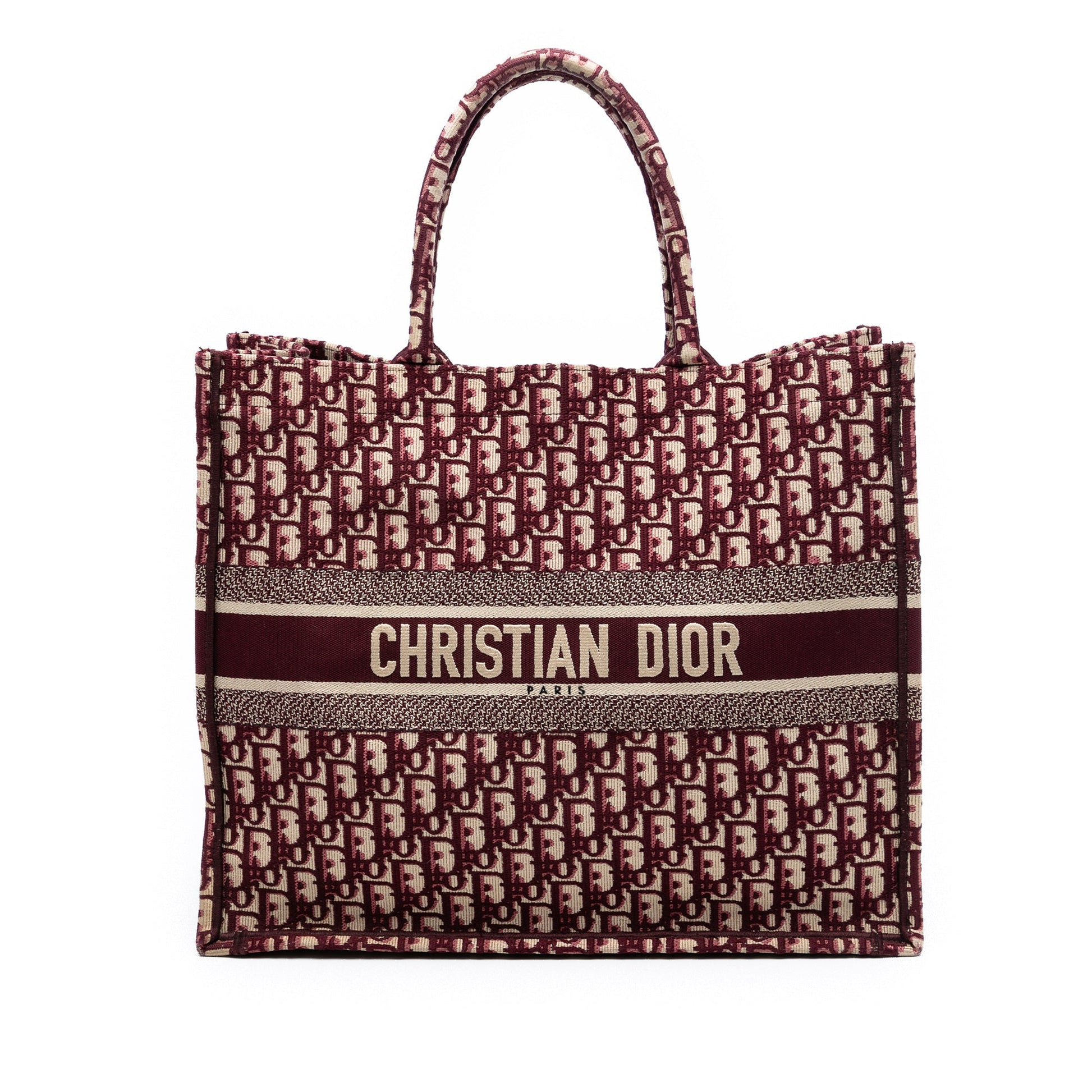 Dior Large Oblique Embroidered Canvas Book Tote